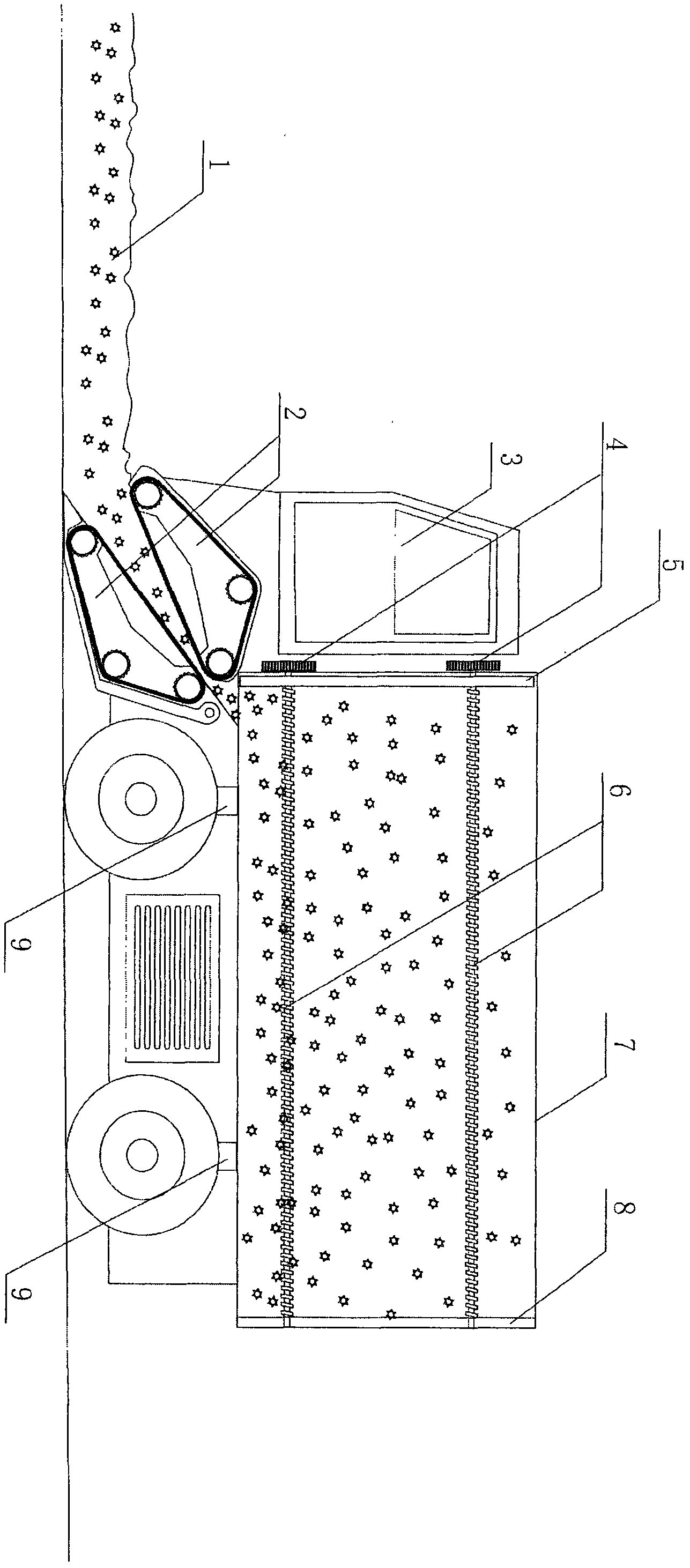 Compression container type urban snow-clearing truck