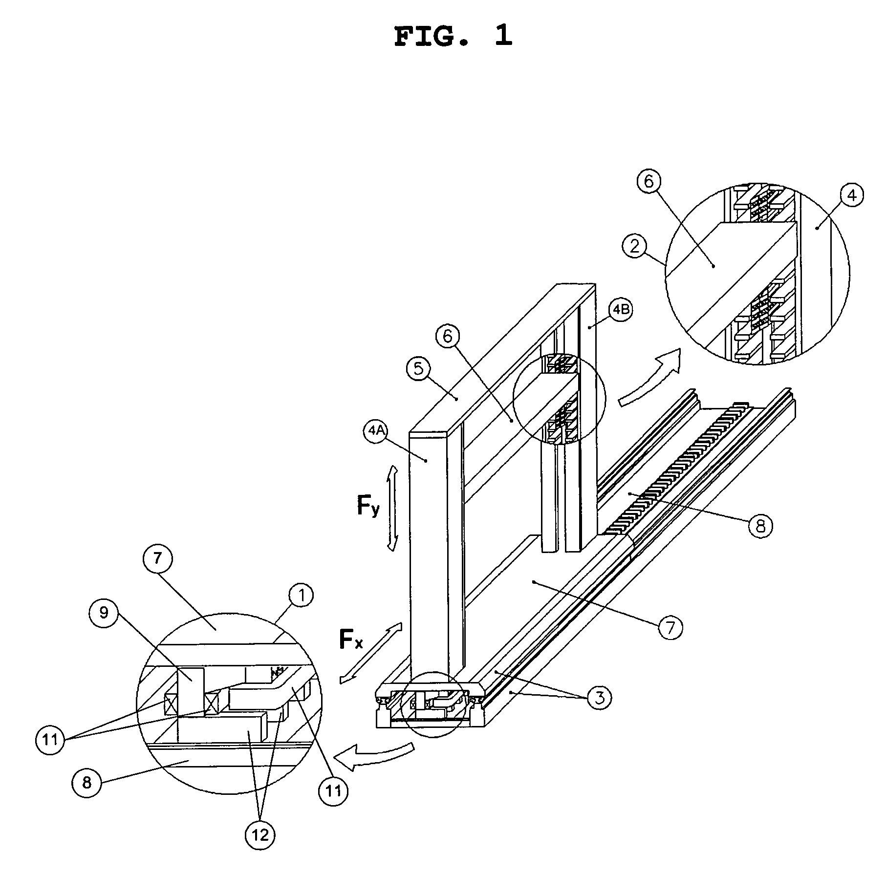 Horizontal and vertical transportation system using permanent magnet excited transverse flux linear motors