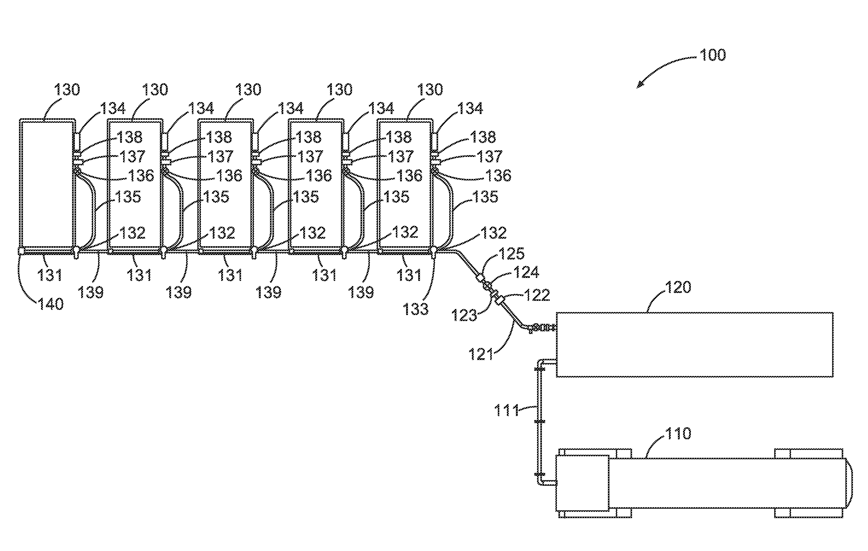 Natural gas manifold for dual-fuel trailers