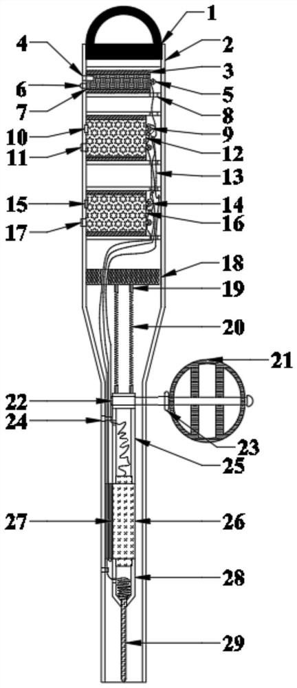 Portable device and method for synchronously measuring construction temperature and thickness of asphalt pavement