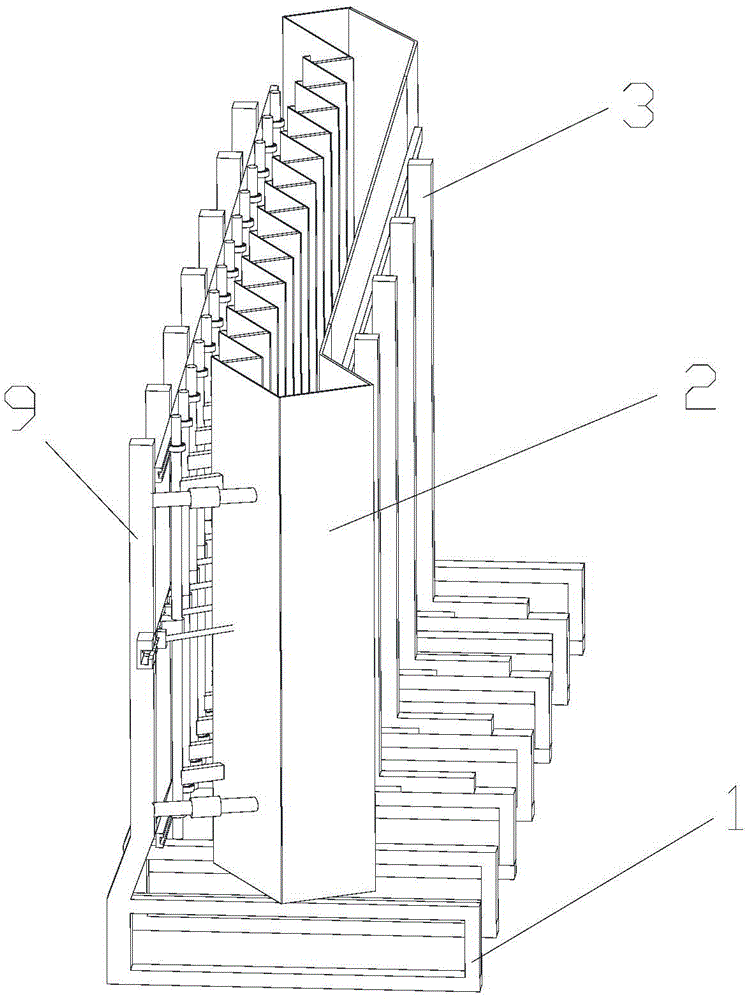 Vertical type stairway mould