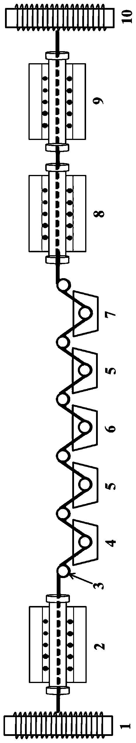 Continuous firing method of boron-containing SiC fiber