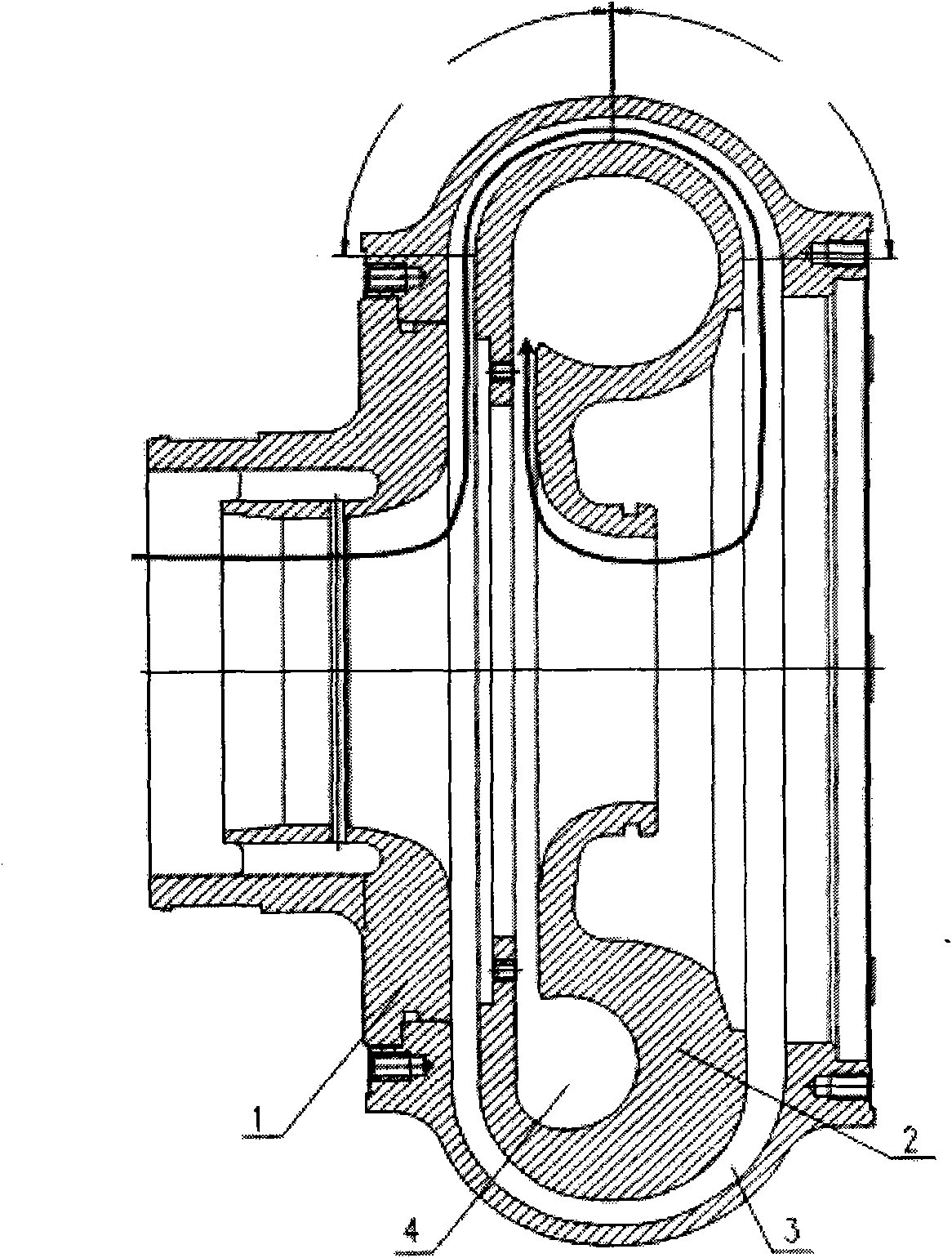 Double-layer volute structure of turbocharger compressor