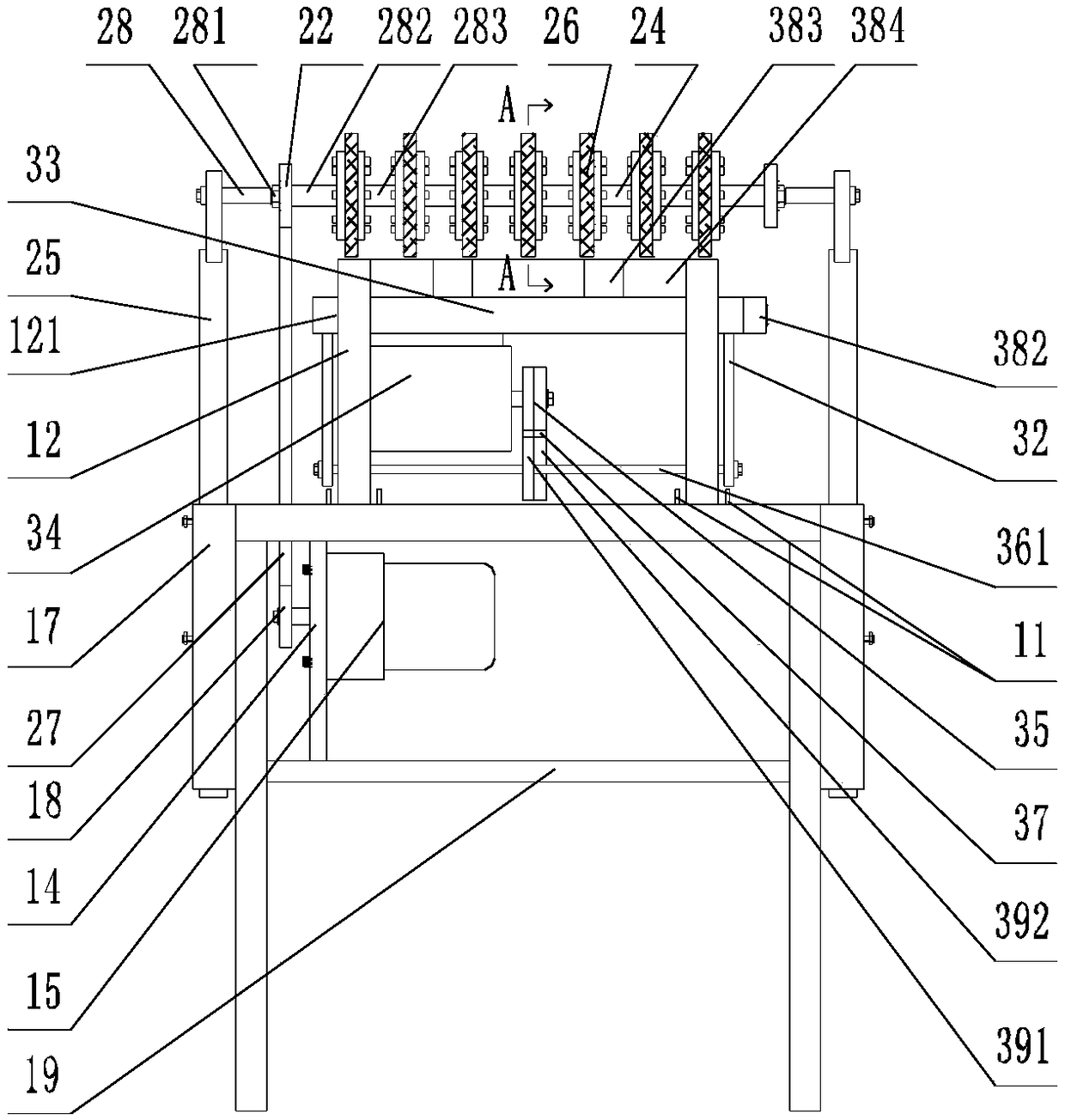 Rolling brush assembly for steel formwork steel wire grinding machine in civil construction