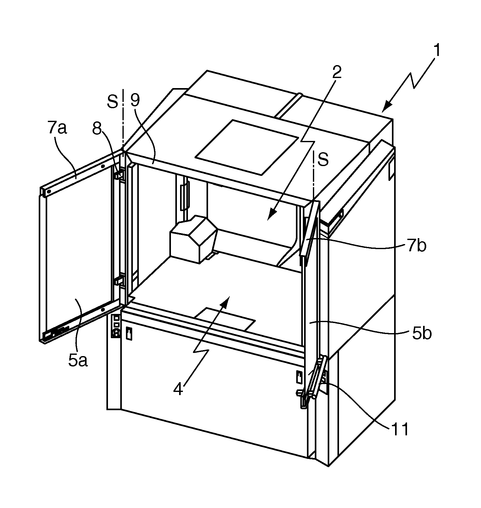 Door configuration with a pivoting door and sliding door function wich can be actuated by a single actuating element