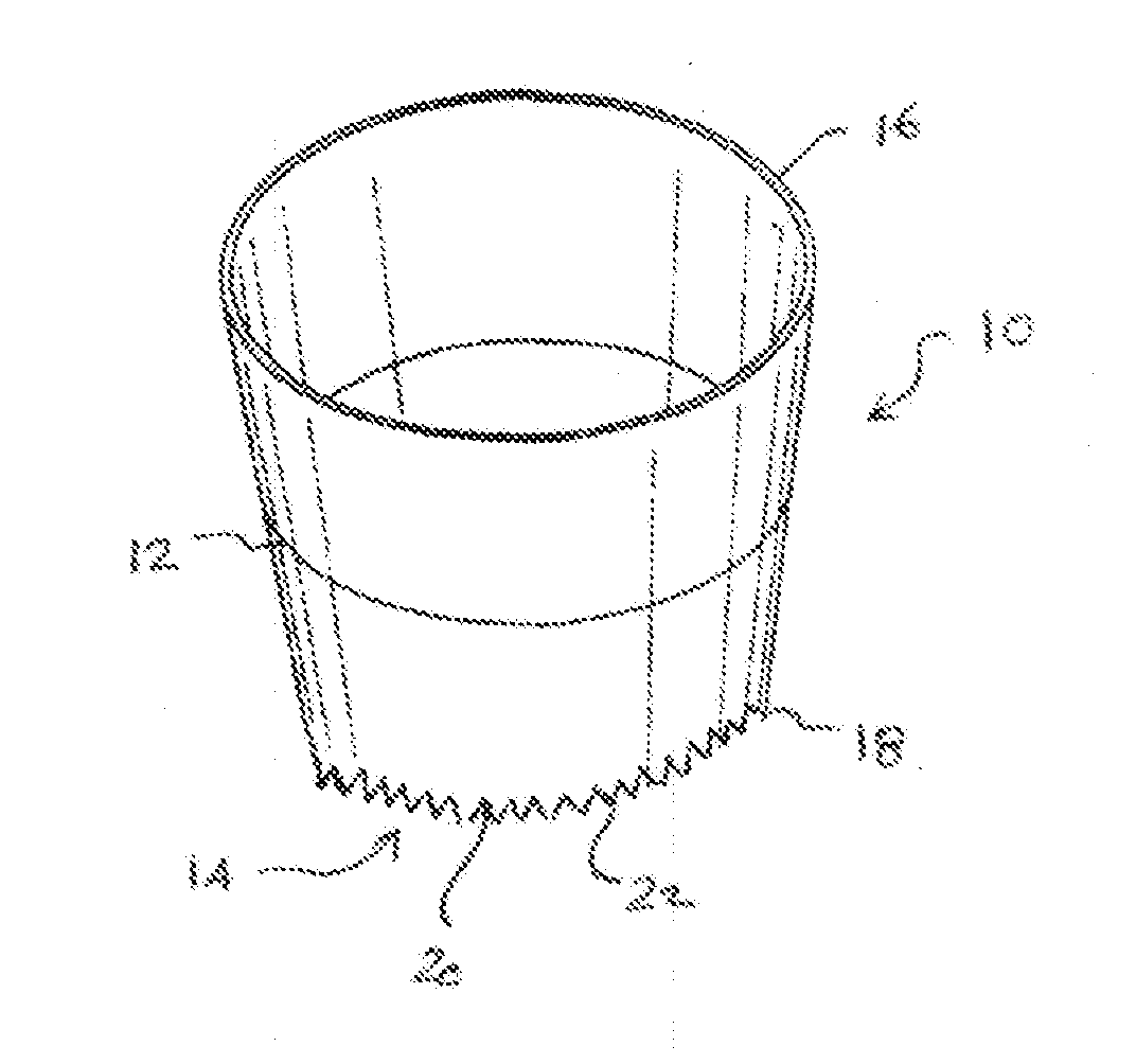 Plant pot with irregular bottom edge