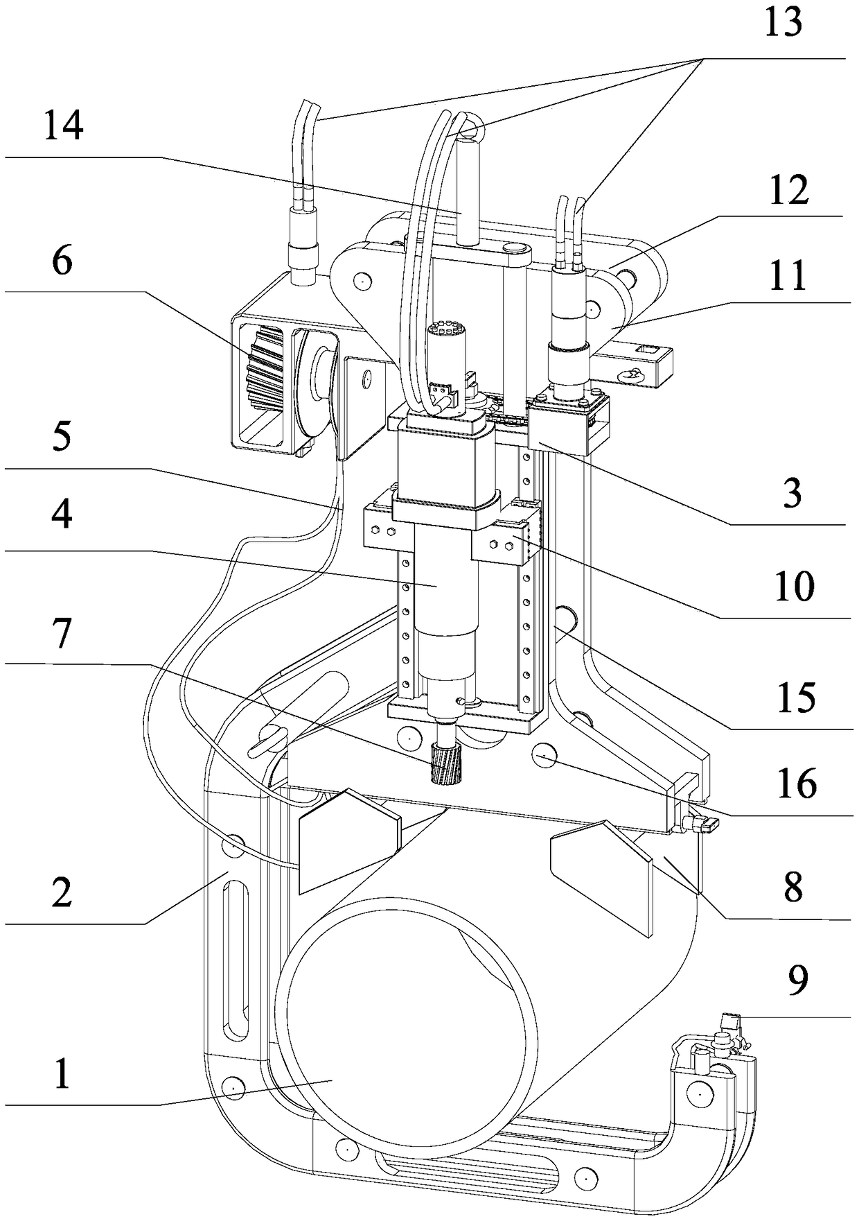 Underwater pipeline automatic drilling machine