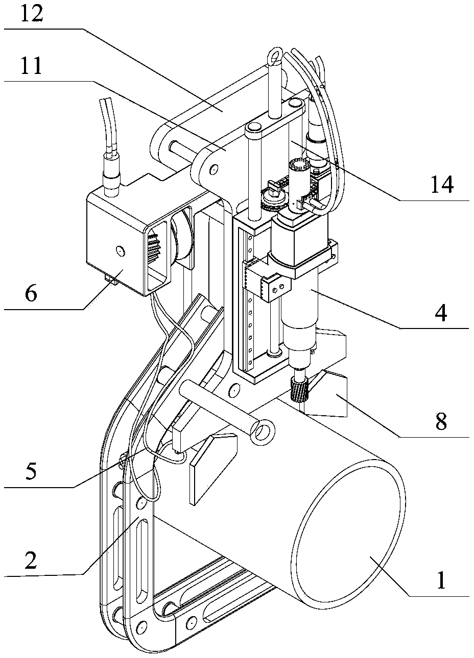 Underwater pipeline automatic drilling machine