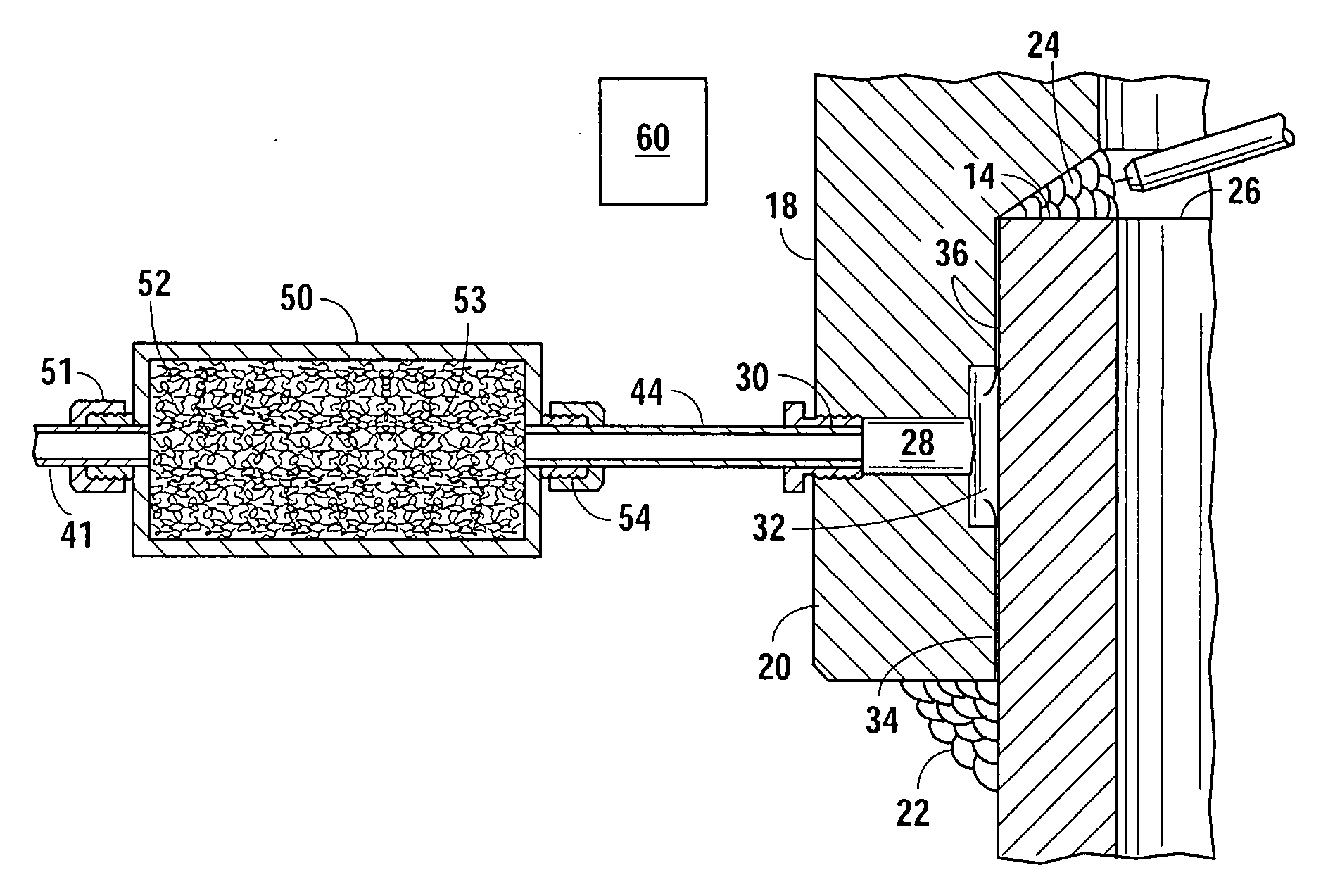 Apparatus and method incorporating an indicator chamber for elevated temperature pressure vessel or weld testing