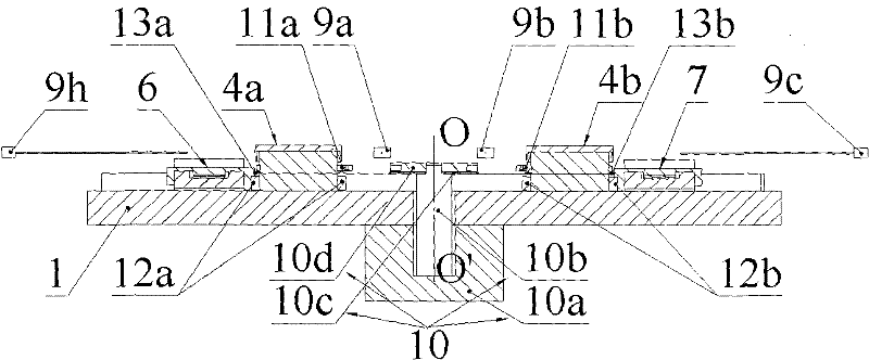 Double workpiece stage rotary exchange device based on synchronous gear direction adjustment