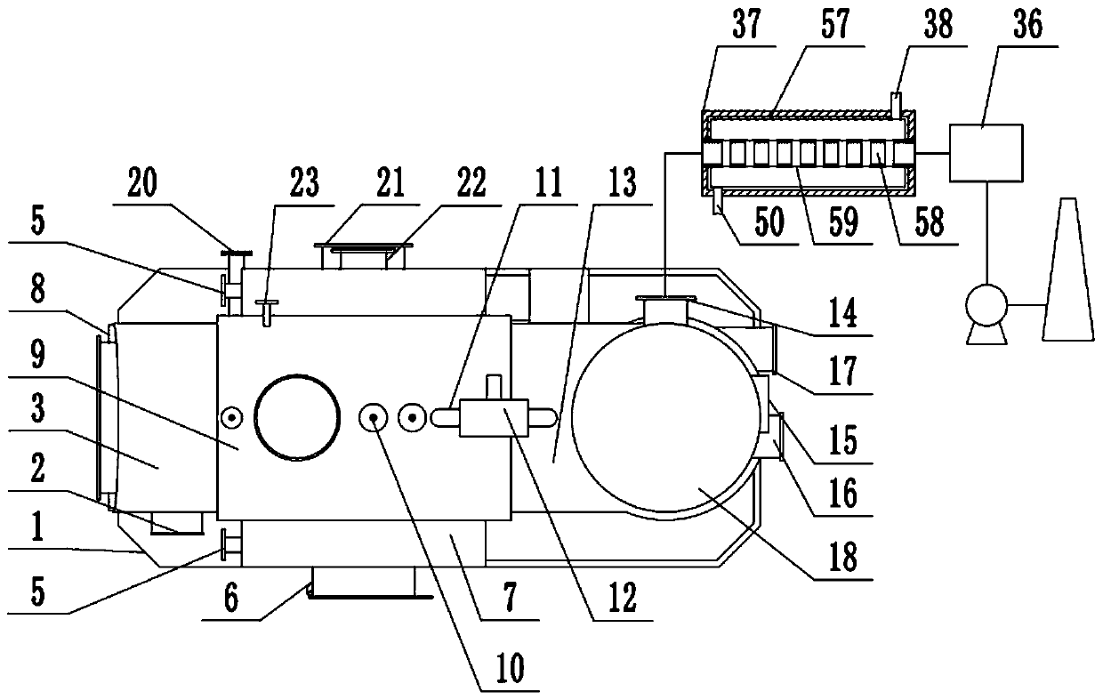 Reverse burning type normal-pressure superheated steam furnace