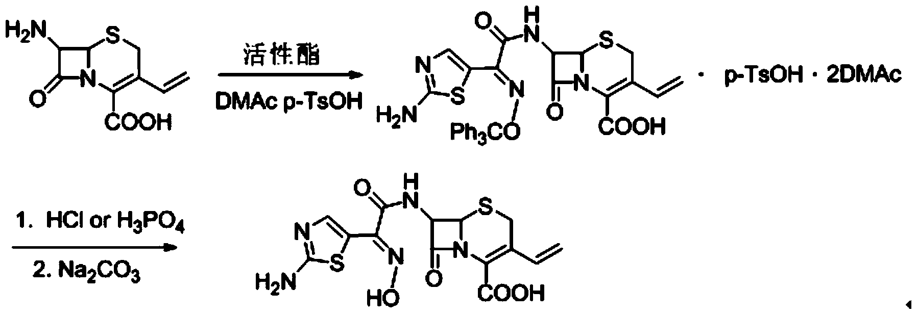 Technology for producing cefdinir by changing organic base feeding mode