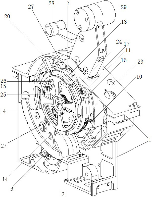 Throttle platform positive and negative push rod interlocking transmission mechanism