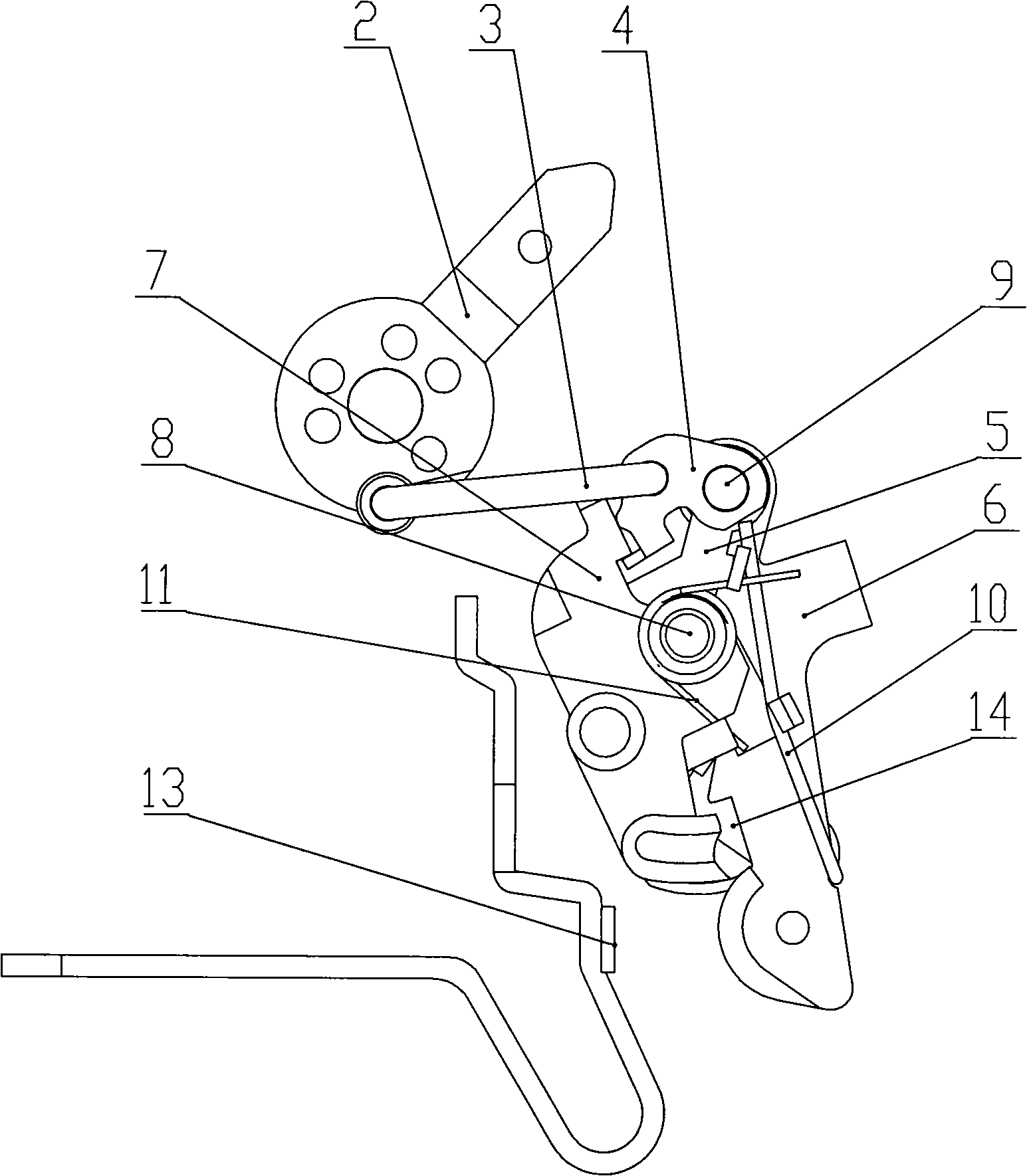 Fast closing mechanism of small circuit breaker