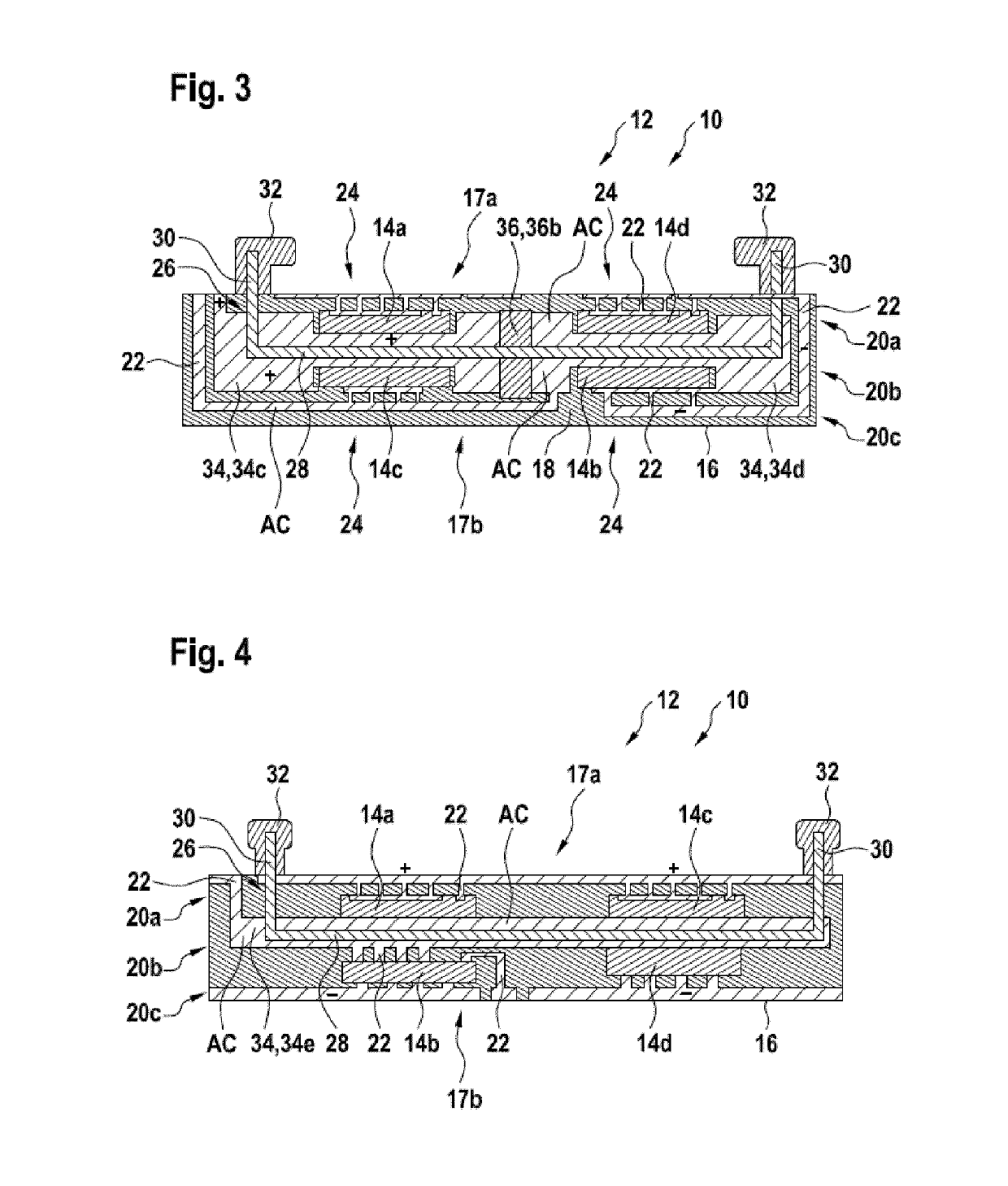 Cooled electronics package with stacked power electronics components