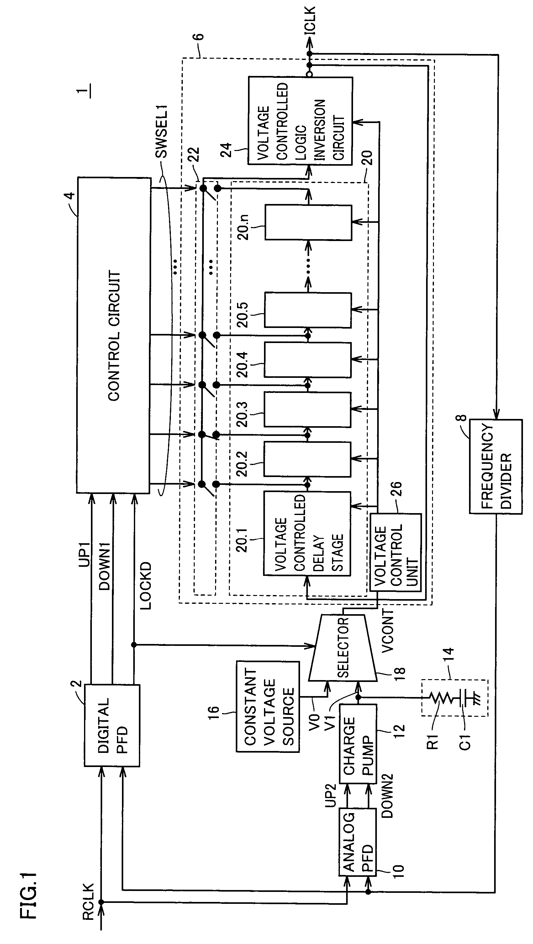 Synchronous clock generation circuit capable of ensuring wide lock-in range and attaining lower jitter