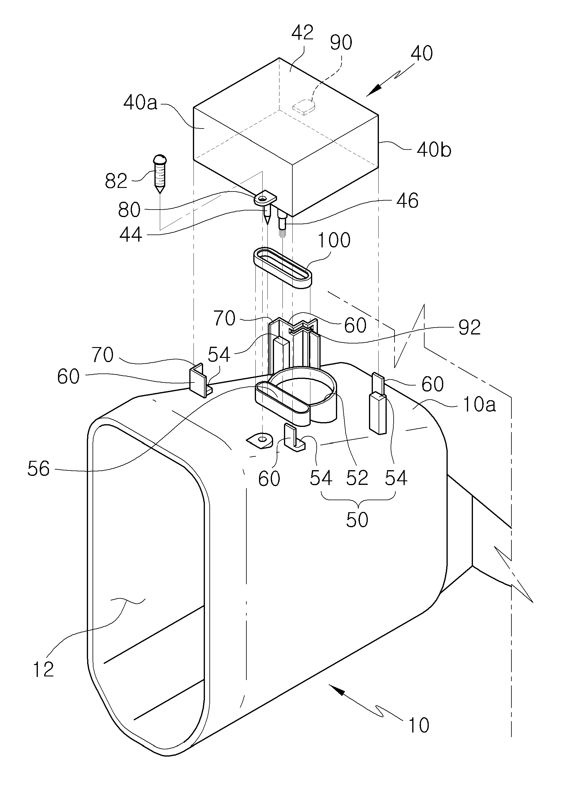 Ionizer mounting structure for a vehicle air conditioning system