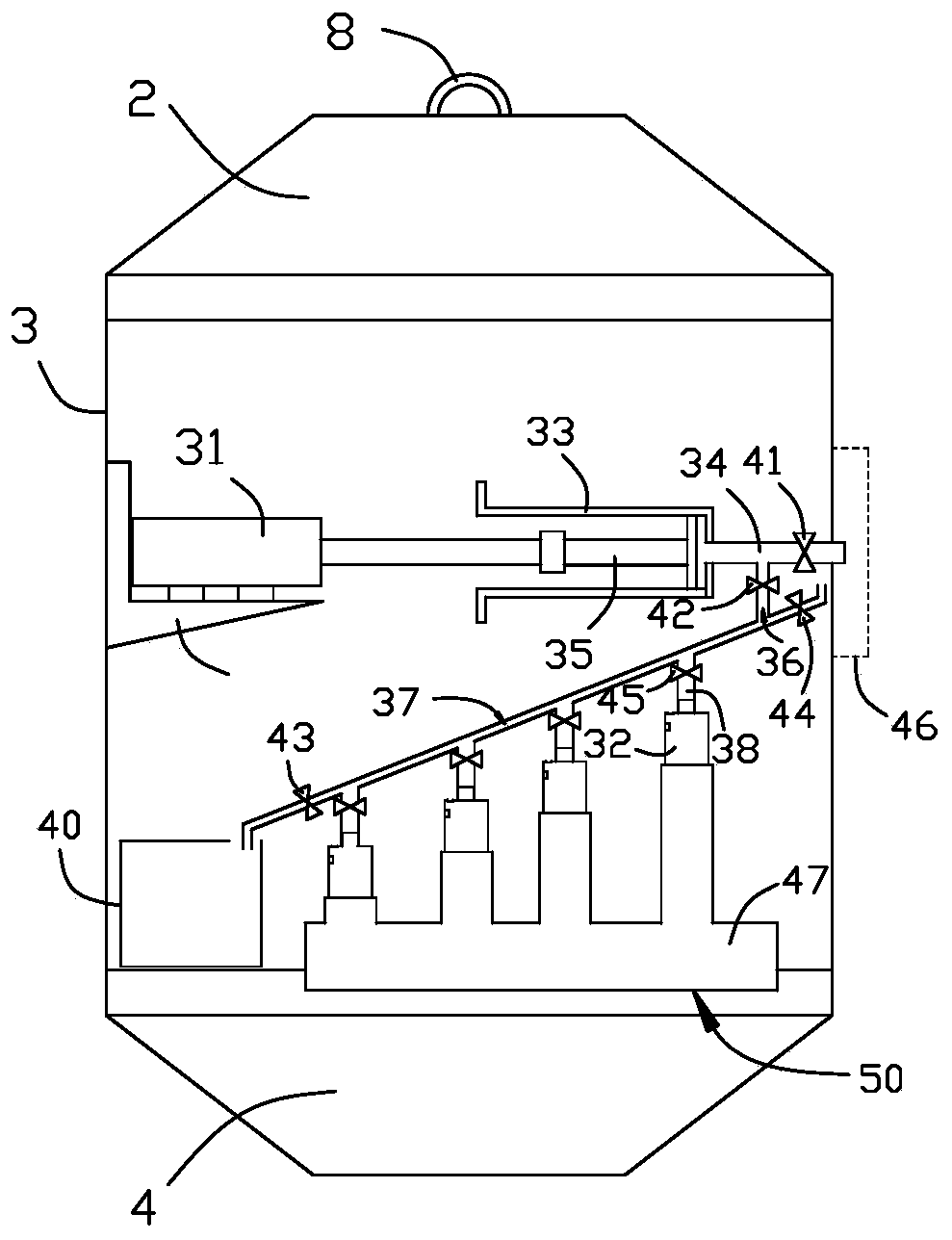 Automatic sampling device for hydrogeological survey