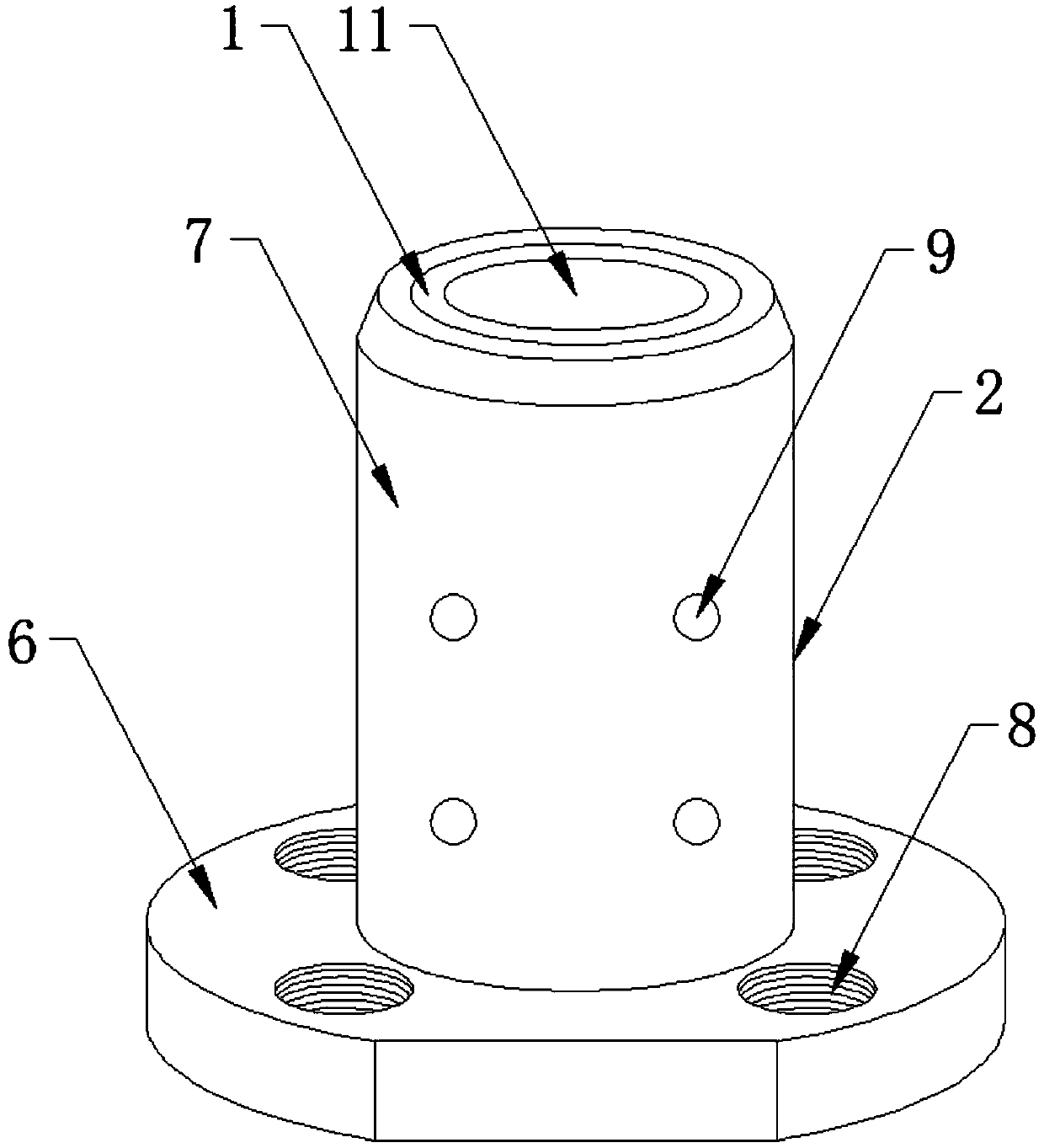 Copper sleeve structure with an integrated sleeve base