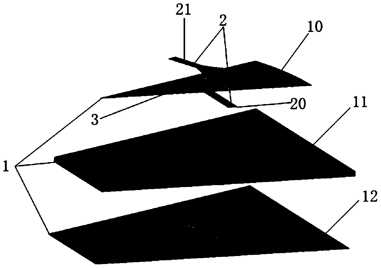 Band-pass filter based on fan-shaped microstrip resonant cavity