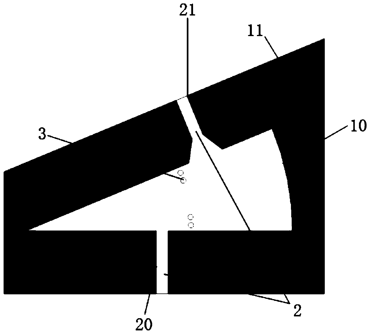 Band-pass filter based on fan-shaped microstrip resonant cavity