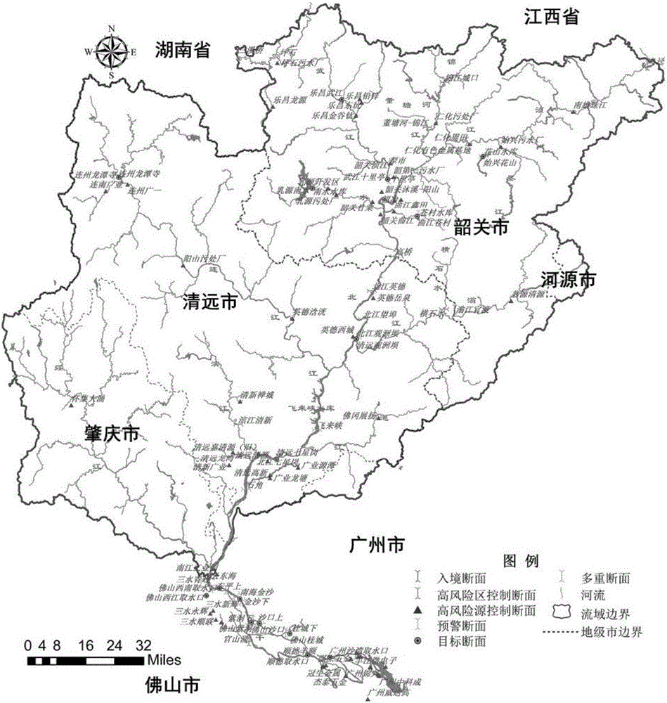 Drinking water source water quality early warning monitoring section setting and optimizing method