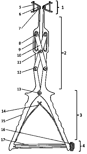 Expanding instrument for space between lumbar spinous processes