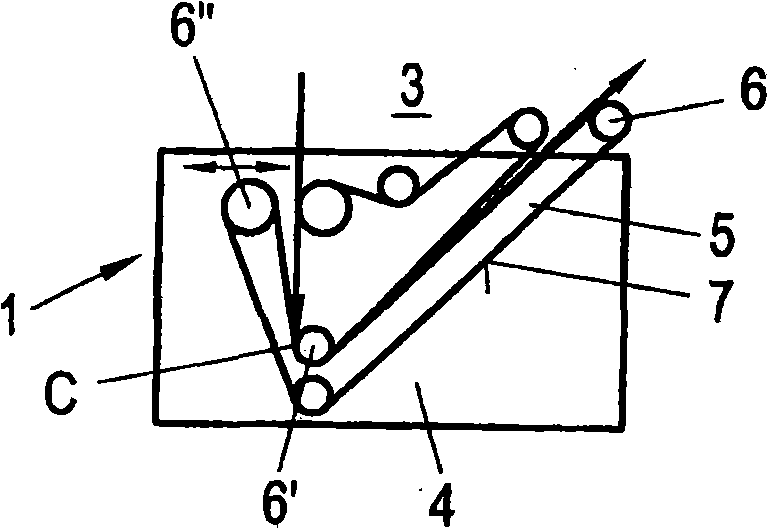 Process for the production of a cellulosic fiber from a solution of cellulose in a tertiary amine-oxide and device for carrying out said process