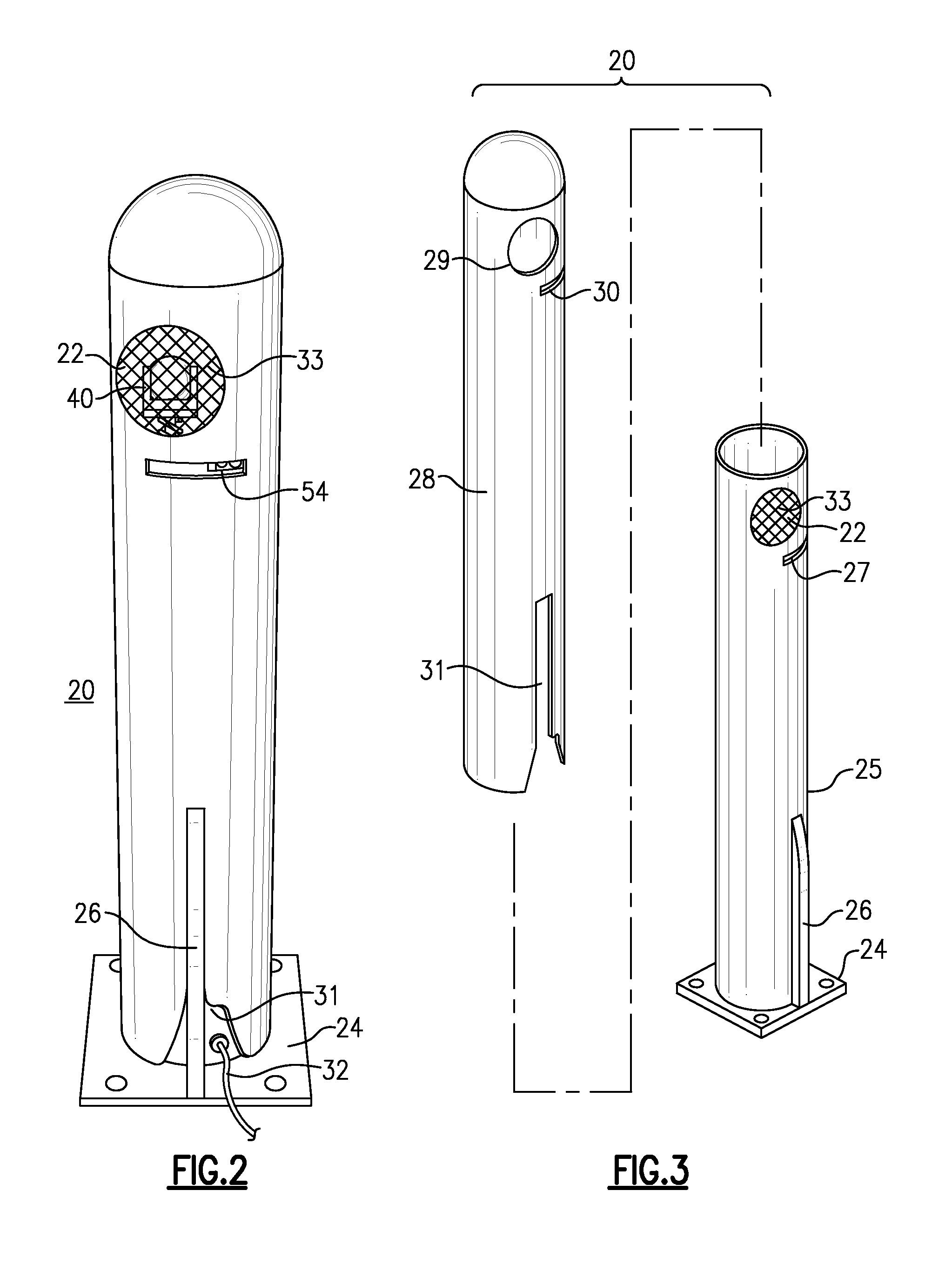 Illuminated bollard for loading dock