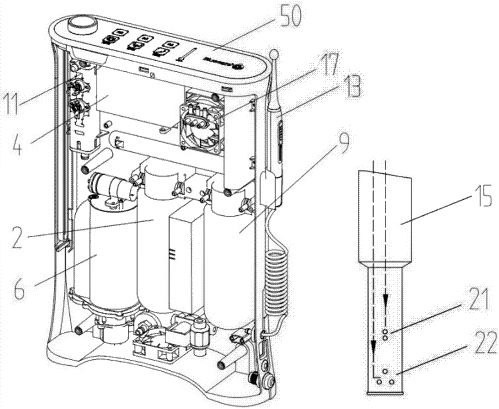 Multifunctional ozone water health care machine