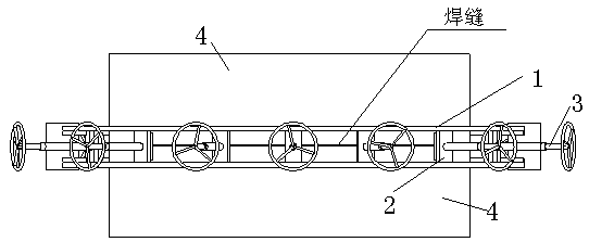 Portable large pipeline welding butting device and method of use