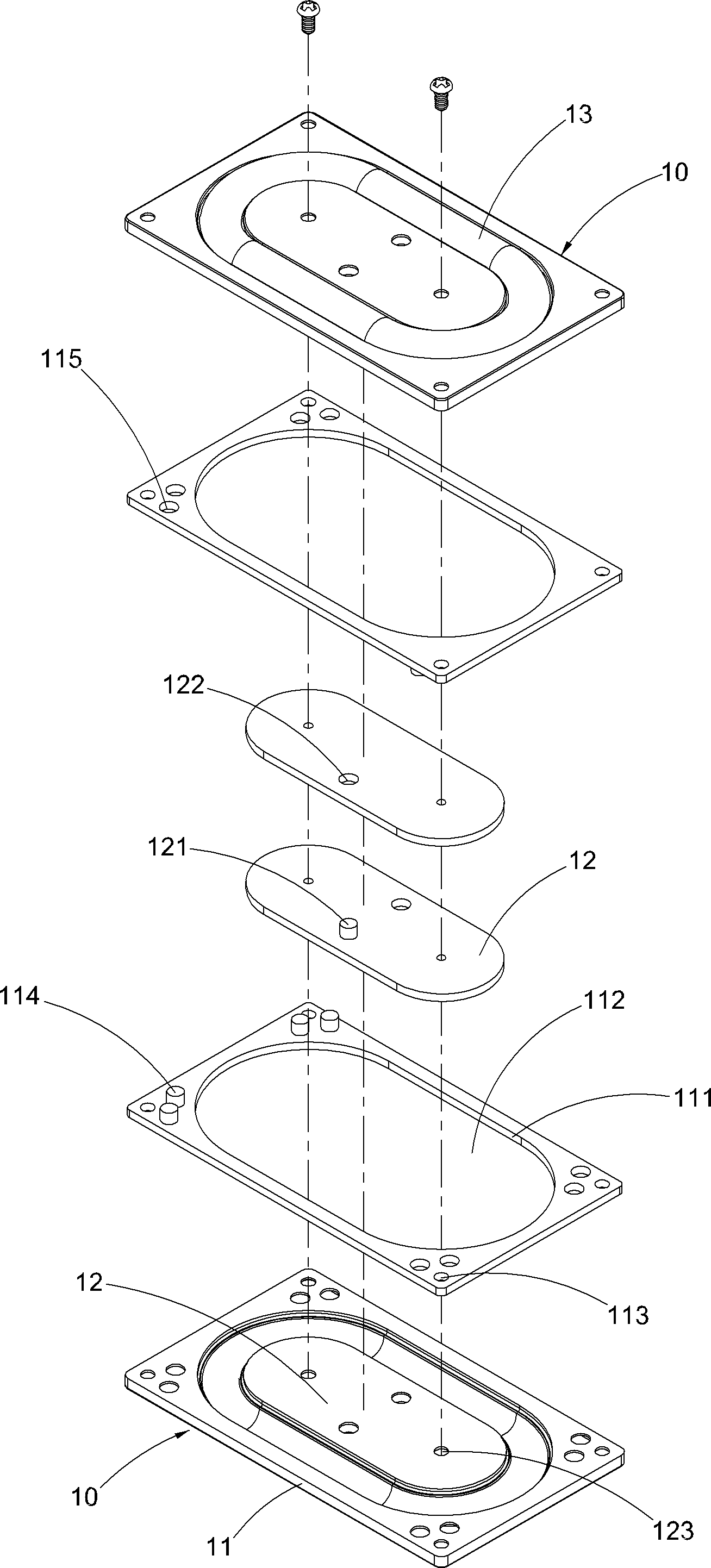 Electromagnetic vibrator vibrating board device and manufacturing method thereof