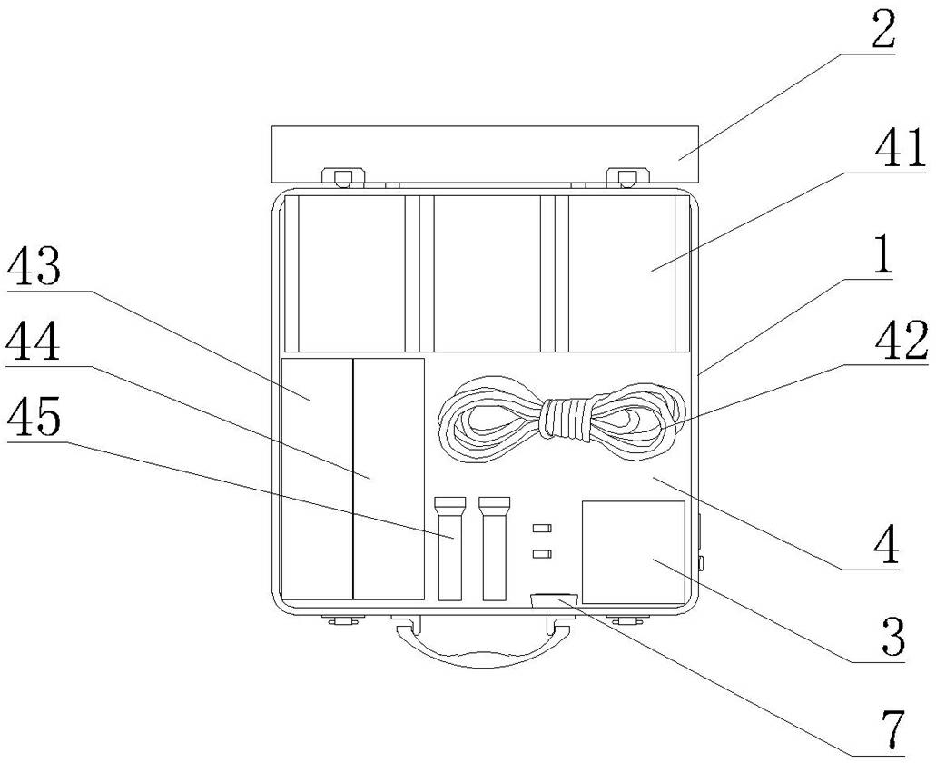 Portable escape equipment storage box and community intelligent fire-fighting early-warning integrated device