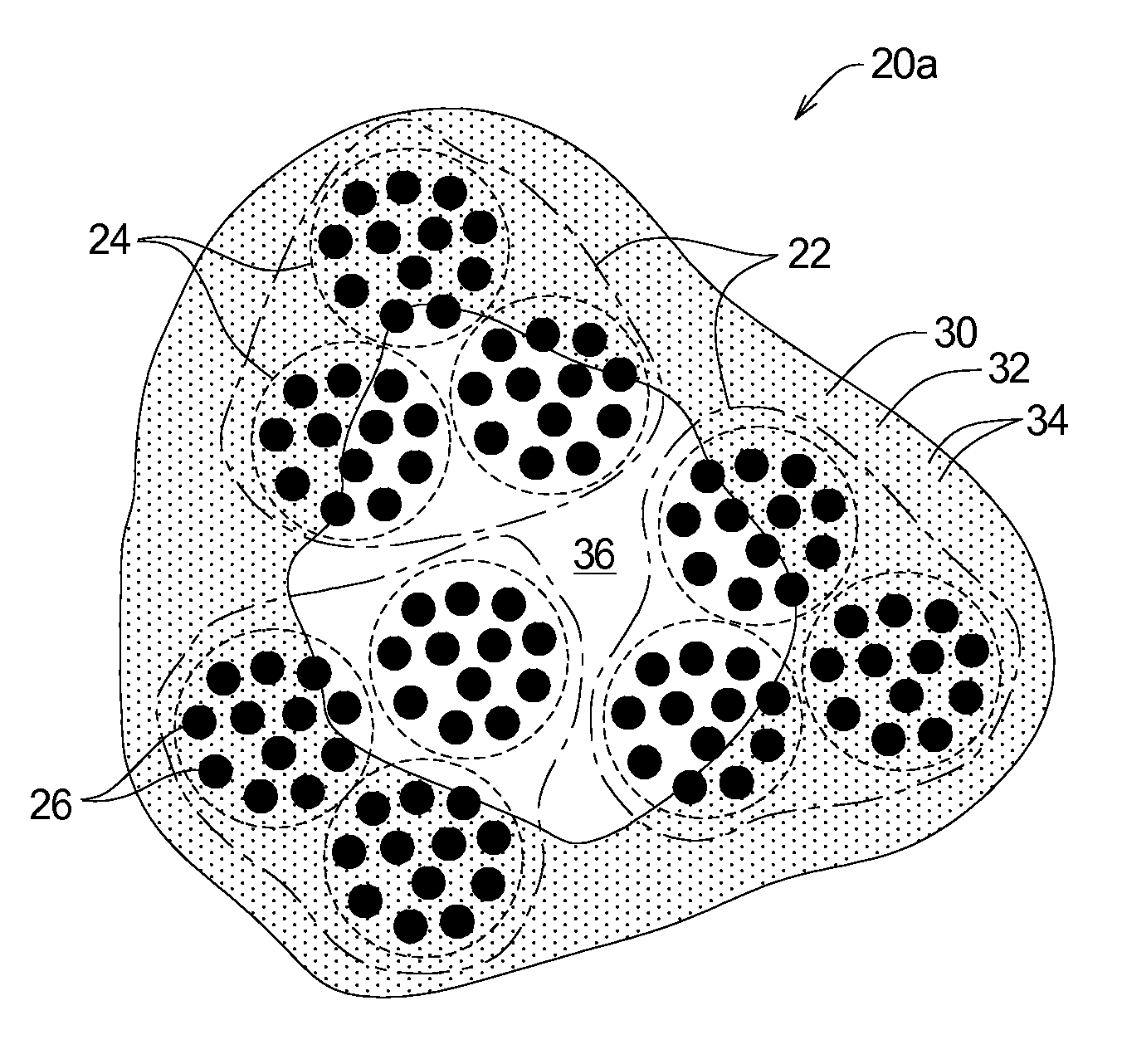 Rope structure with improved bending fatigue and abrasion resistance characteristics