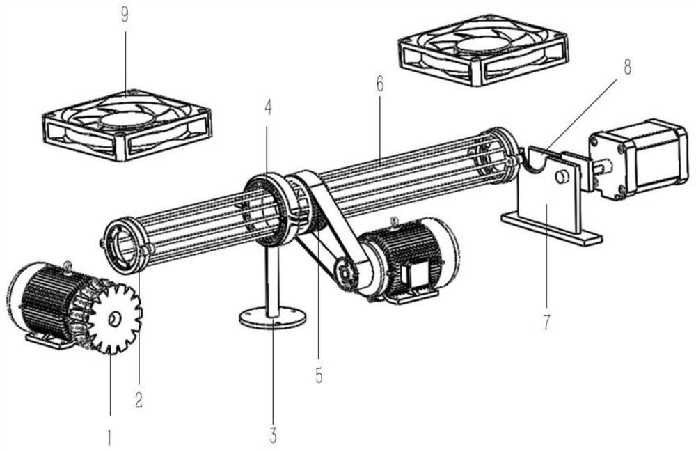 Rotary type single-rod sugarcane cutting and leaf-stripping device