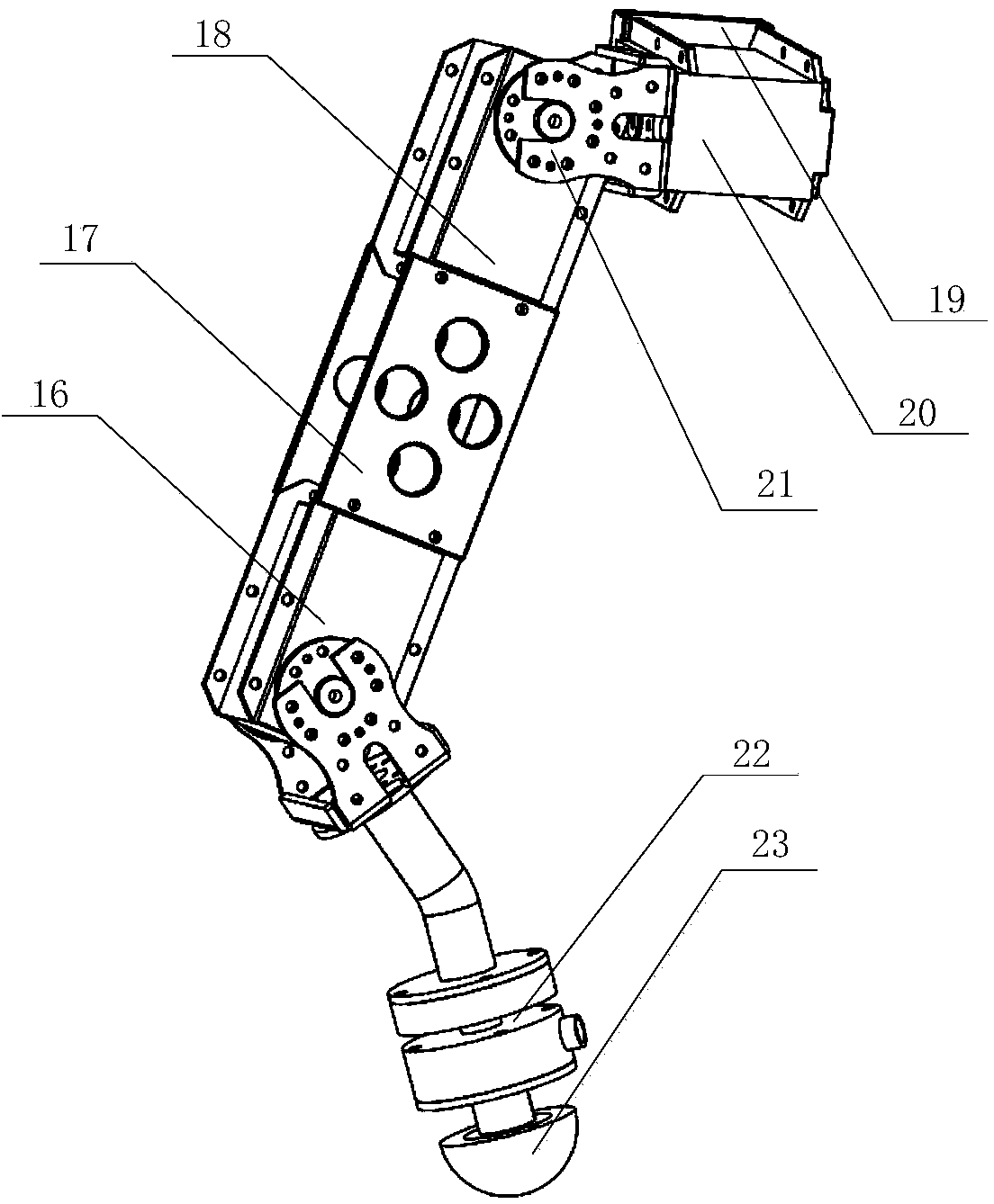 Doubleleg strength test experimental platform of foot type walking robot