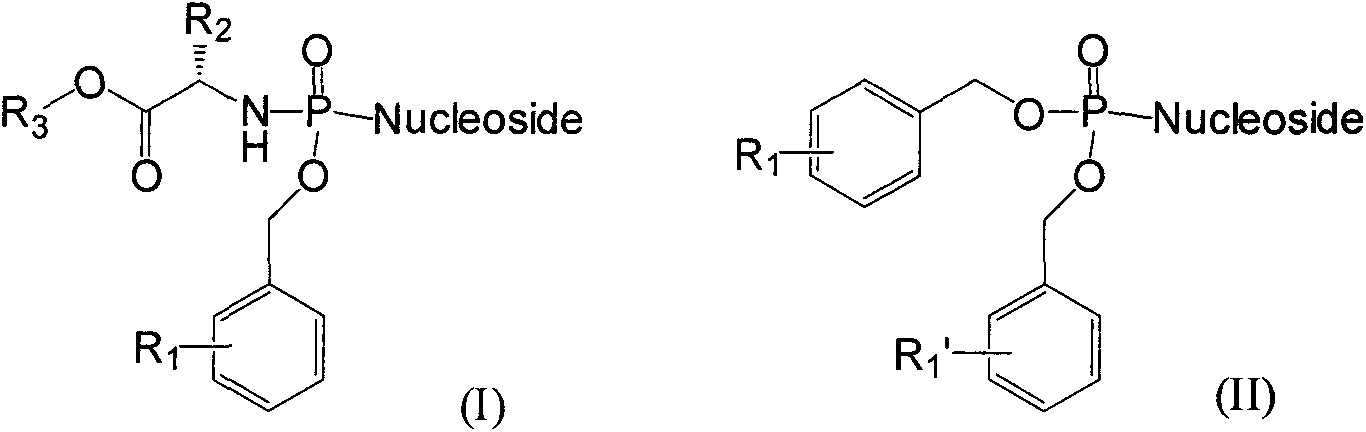 Structure and synthesis of novel nucleoside phosphate prodrug containing substituted benzyl