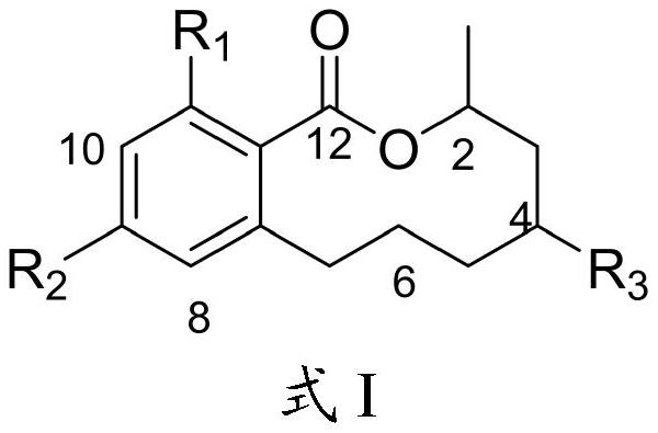 Application of a compound containing ten-membered ring lactones in herbicides