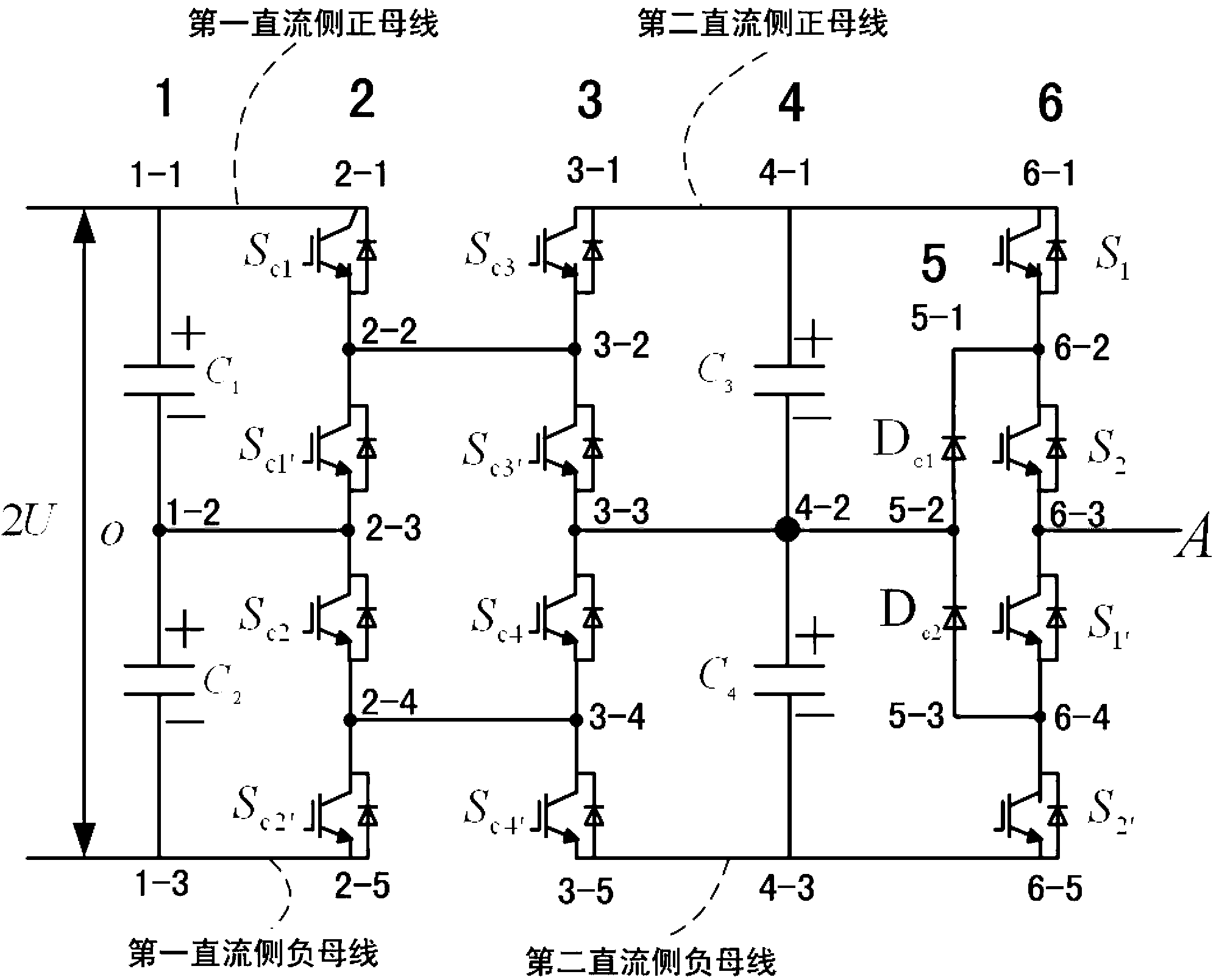 Mixing clamping type five-level current transformer and control method thereof