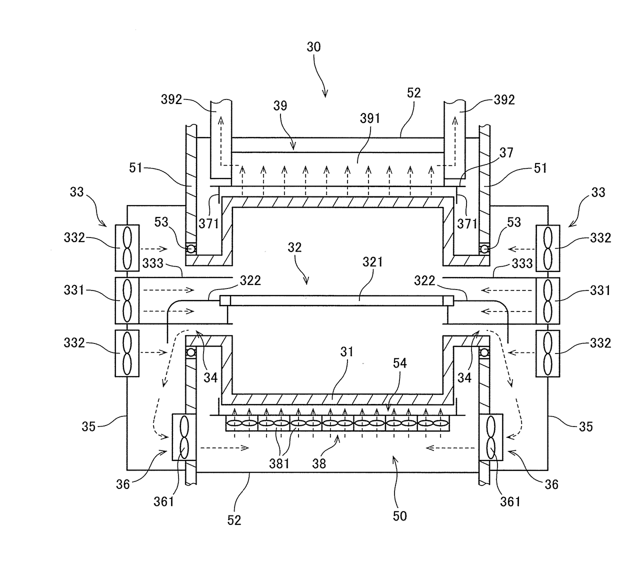 Drying device, printing apparatus, and drying method