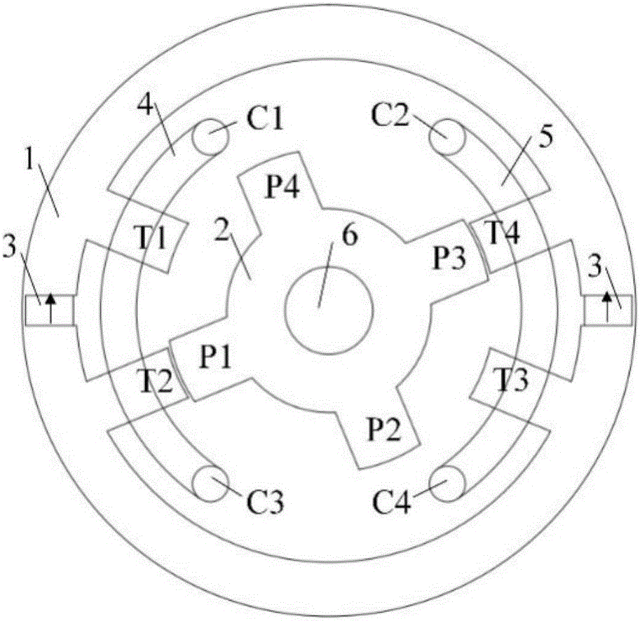 Doubly salient permanent magnet synchronous motor with unequally spaced stator poles