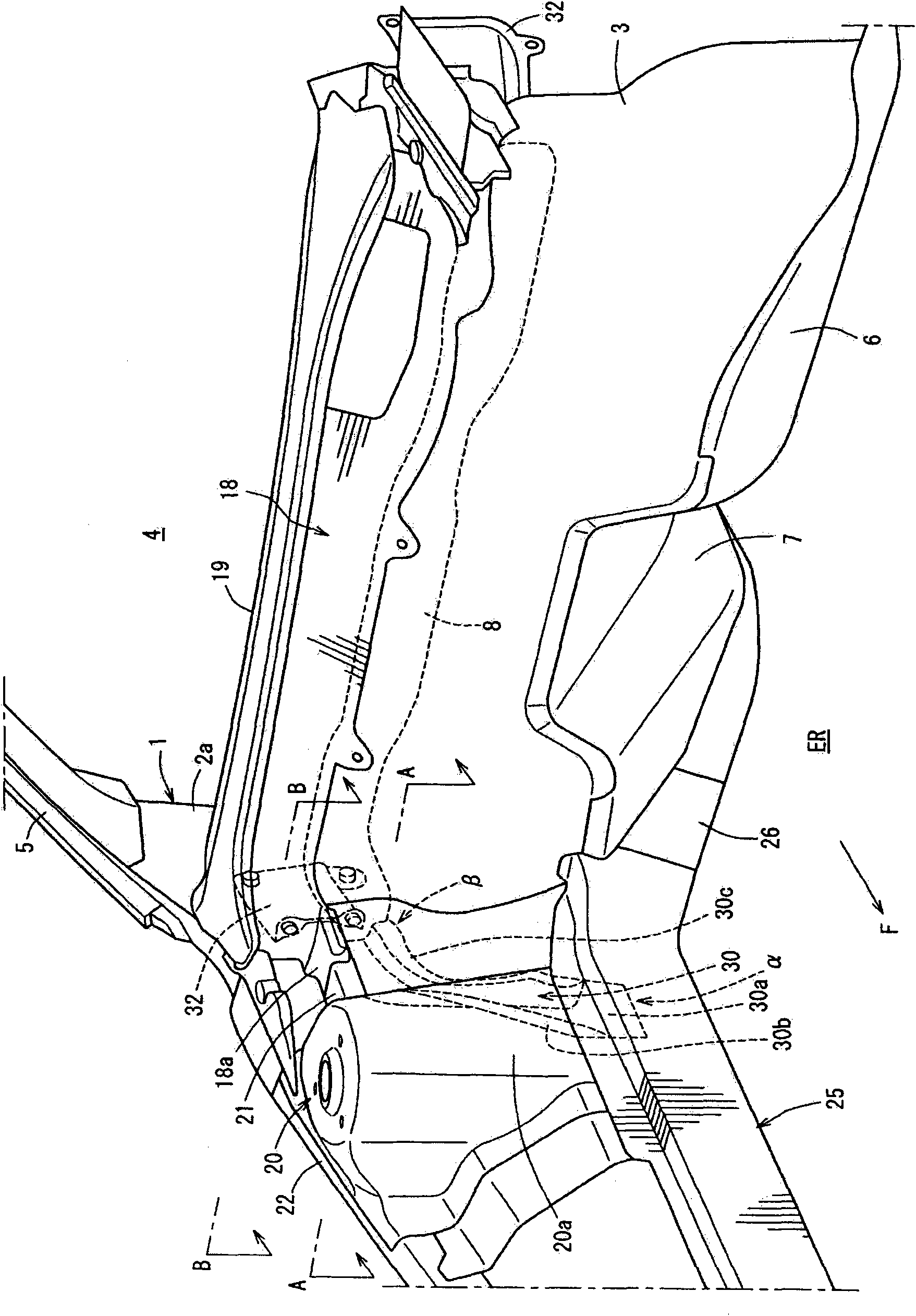 Body structure of vehicle and assembling method therefor