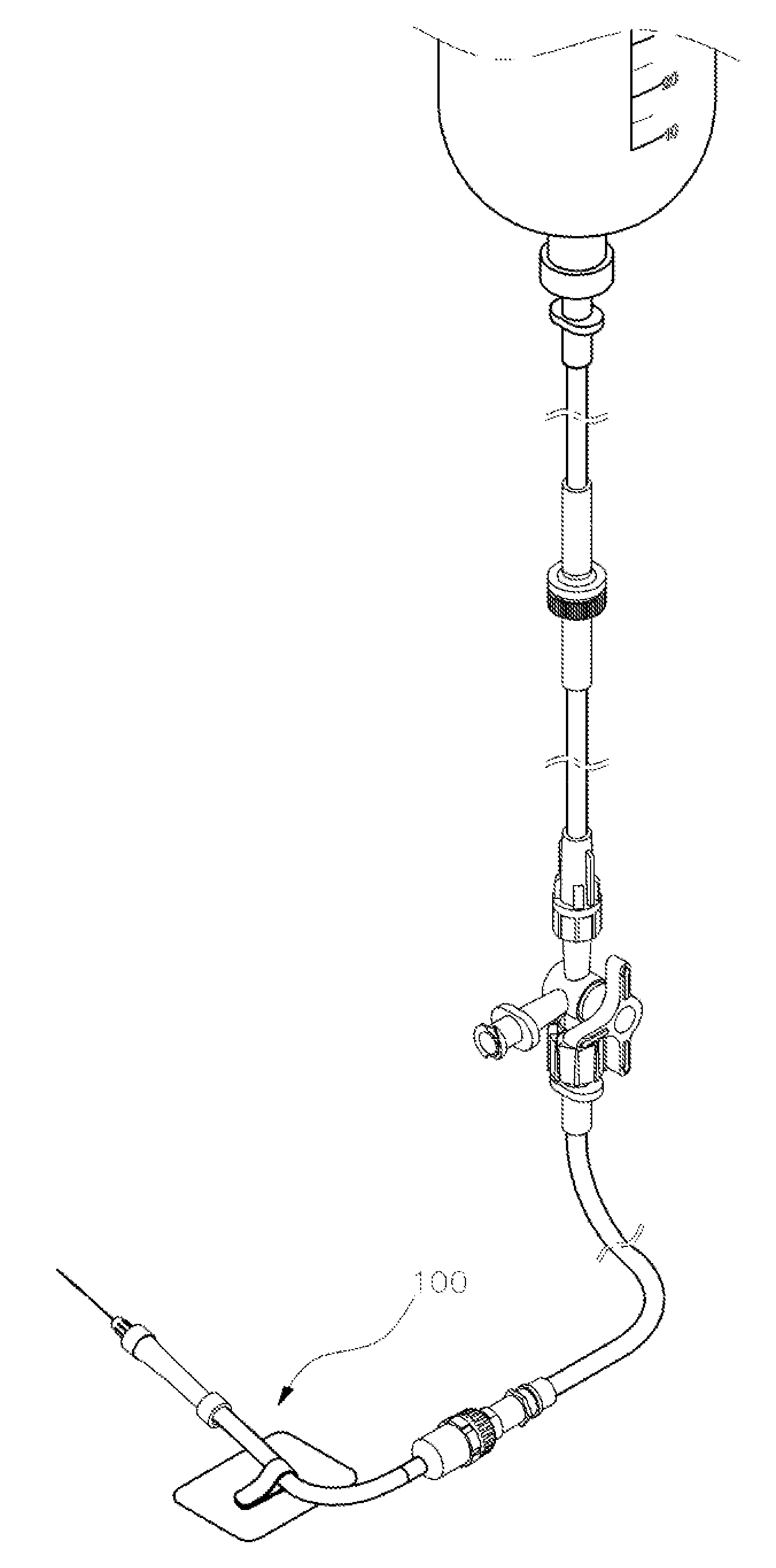 Medicinal fluid injector with backflow prevention function