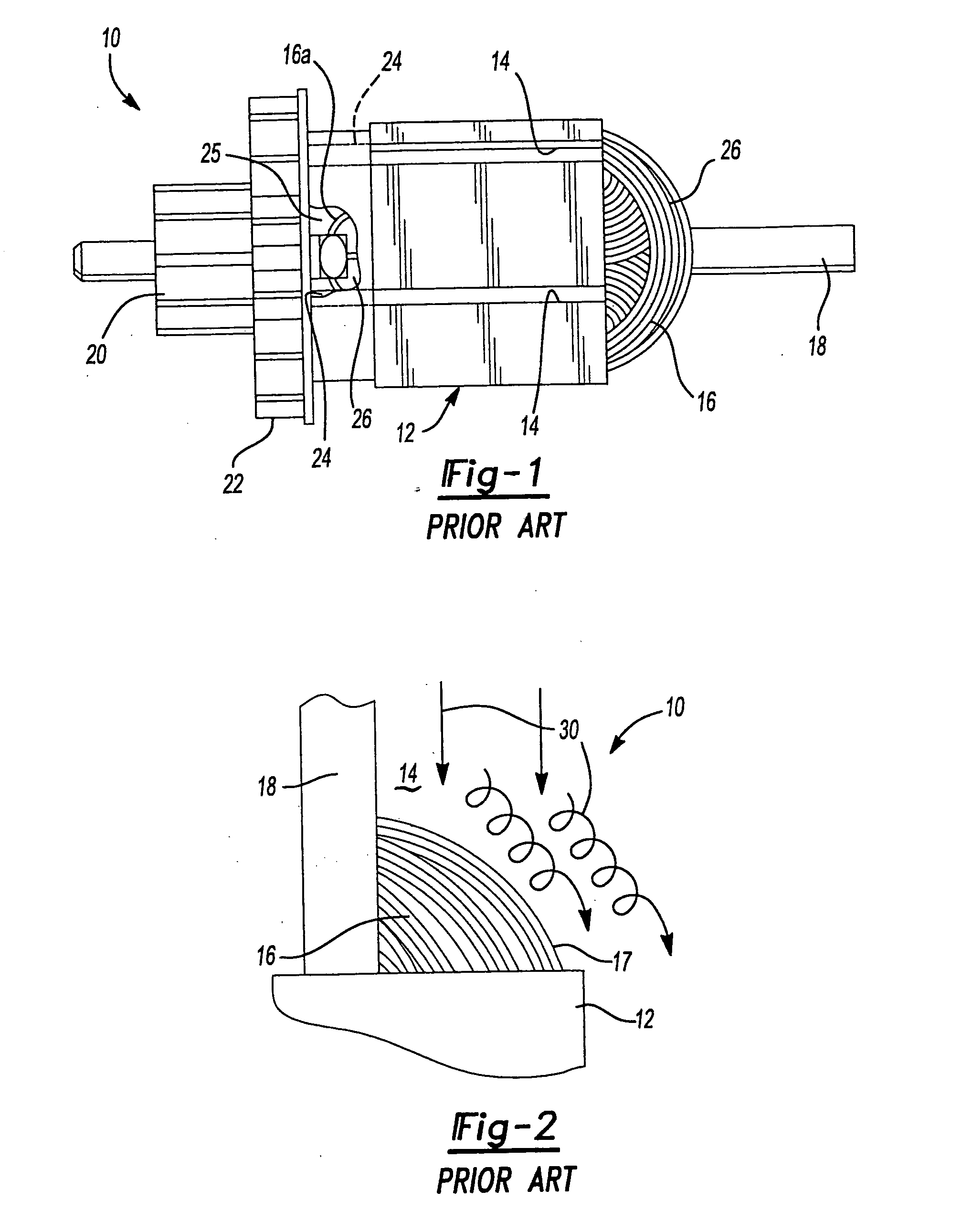 Dynamoelectric machine having encapsulated coil structure with one or more of phase change additives, insert molded features and insulated pinion