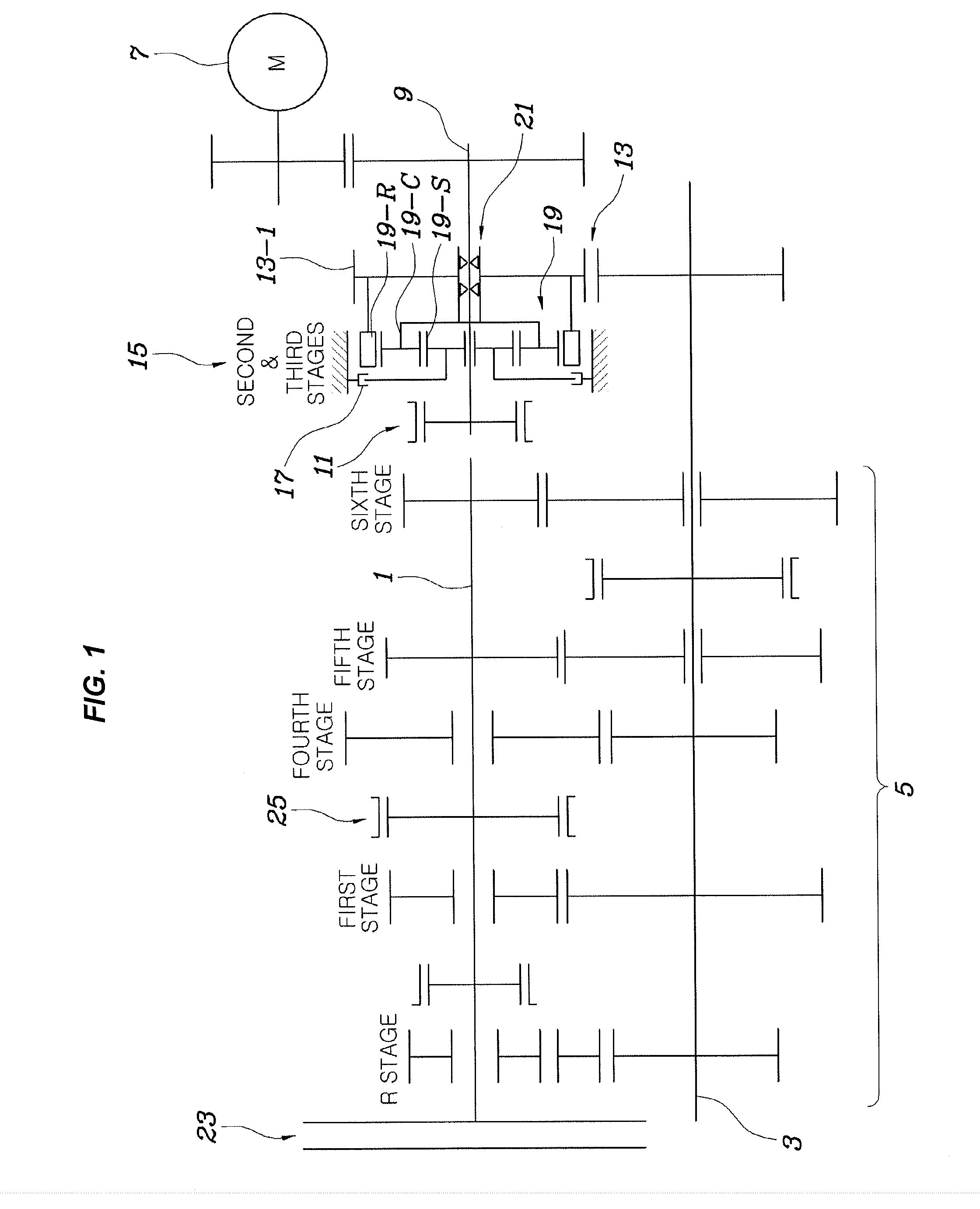 Hybrid power train for vehicle