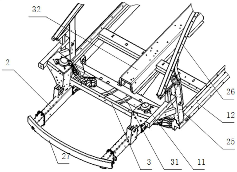 Automobile body collision energy absorption structure of hydrogen energy automobile