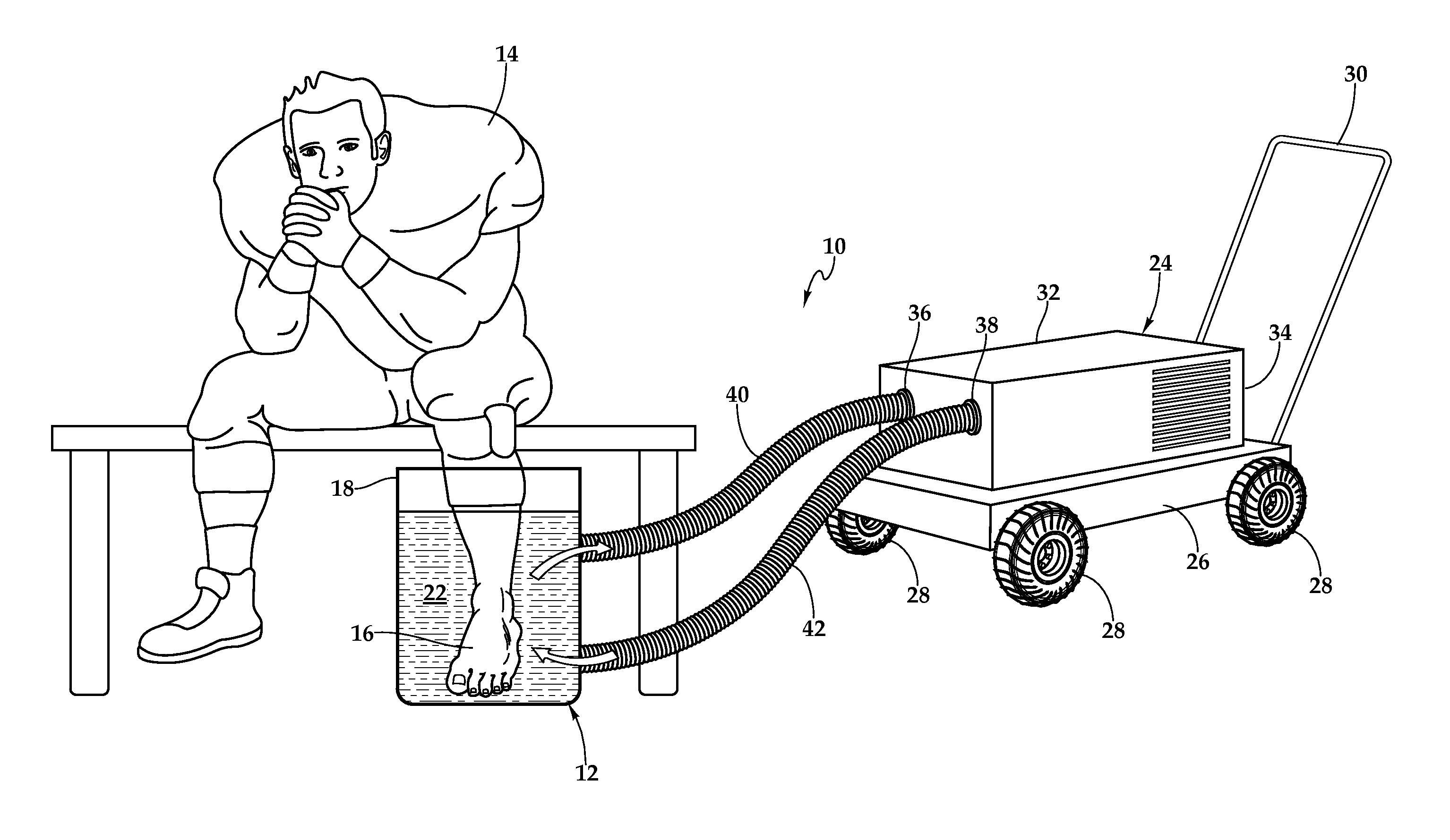 Portable Hydro-Thermal Therapy System for Use with a Vessel for Containing Water and Method for Use of Same