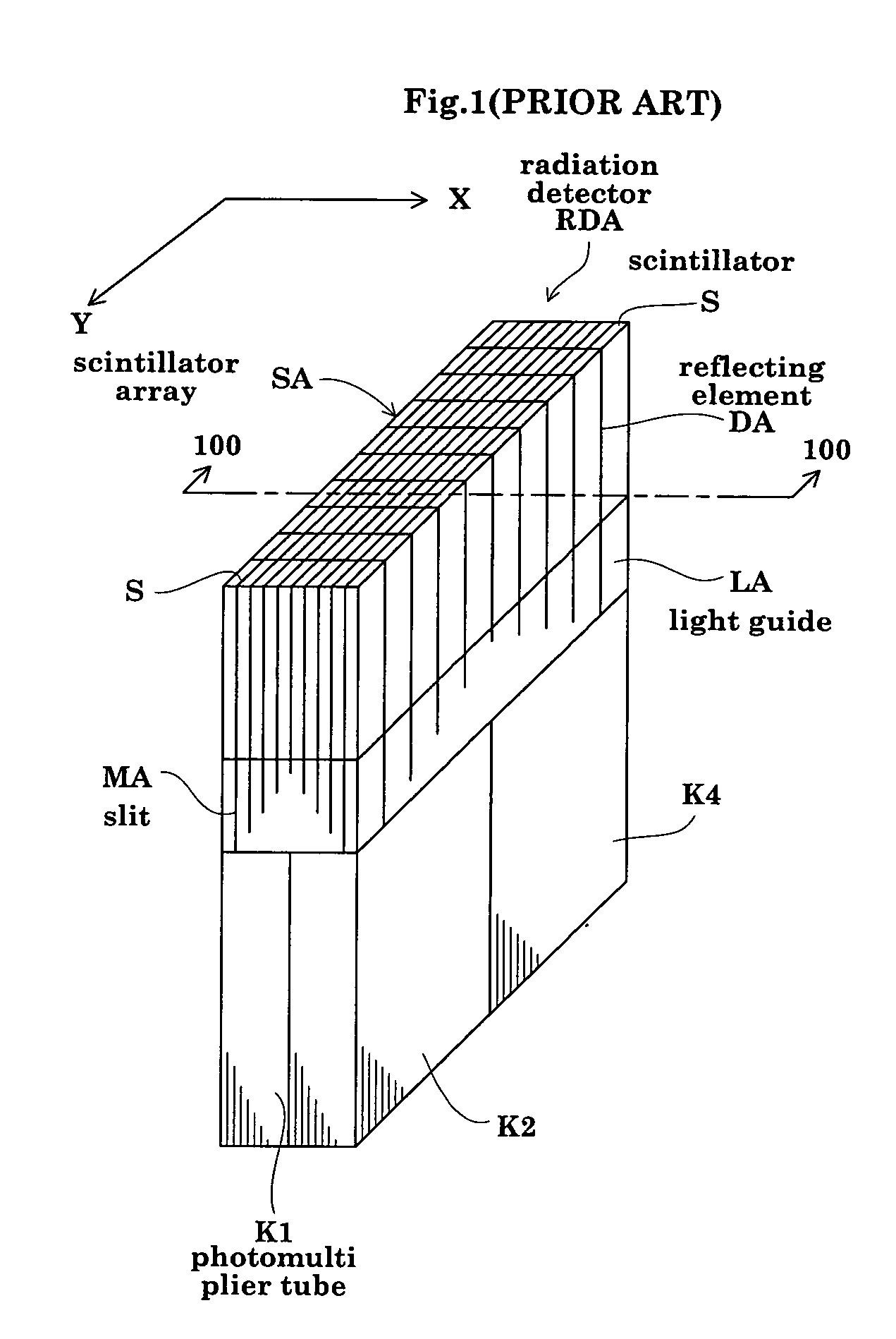 Radiation detector and a method of manufacturing the detector