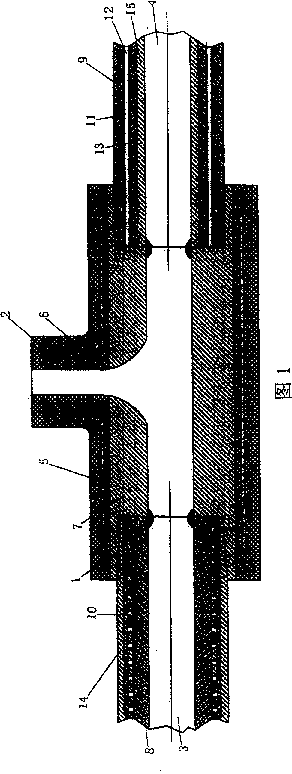 Pipeline of polar polymer and poleless polymer composing with metal reinforcement