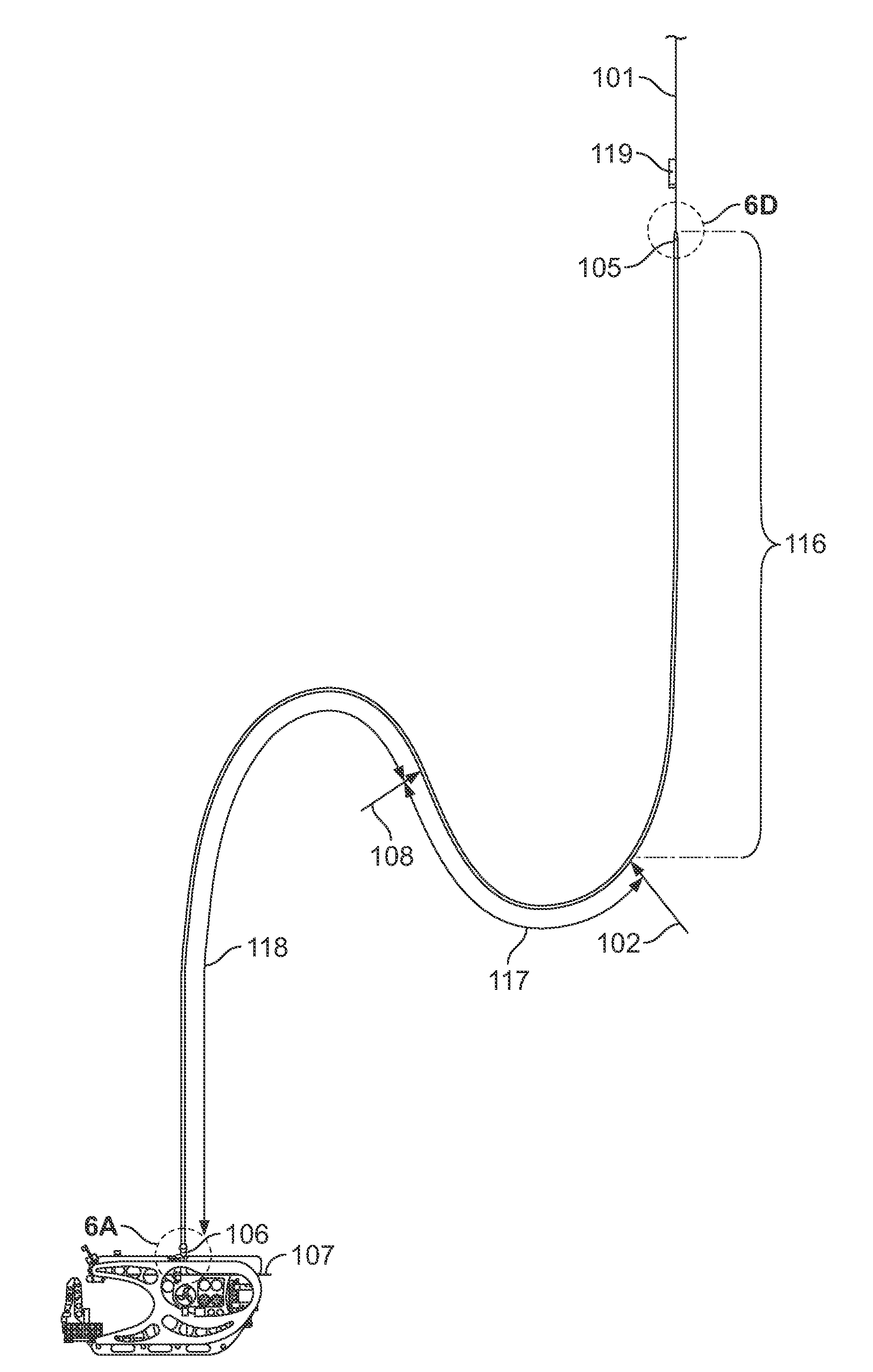 Mechanical tether system for a submersible vehicle